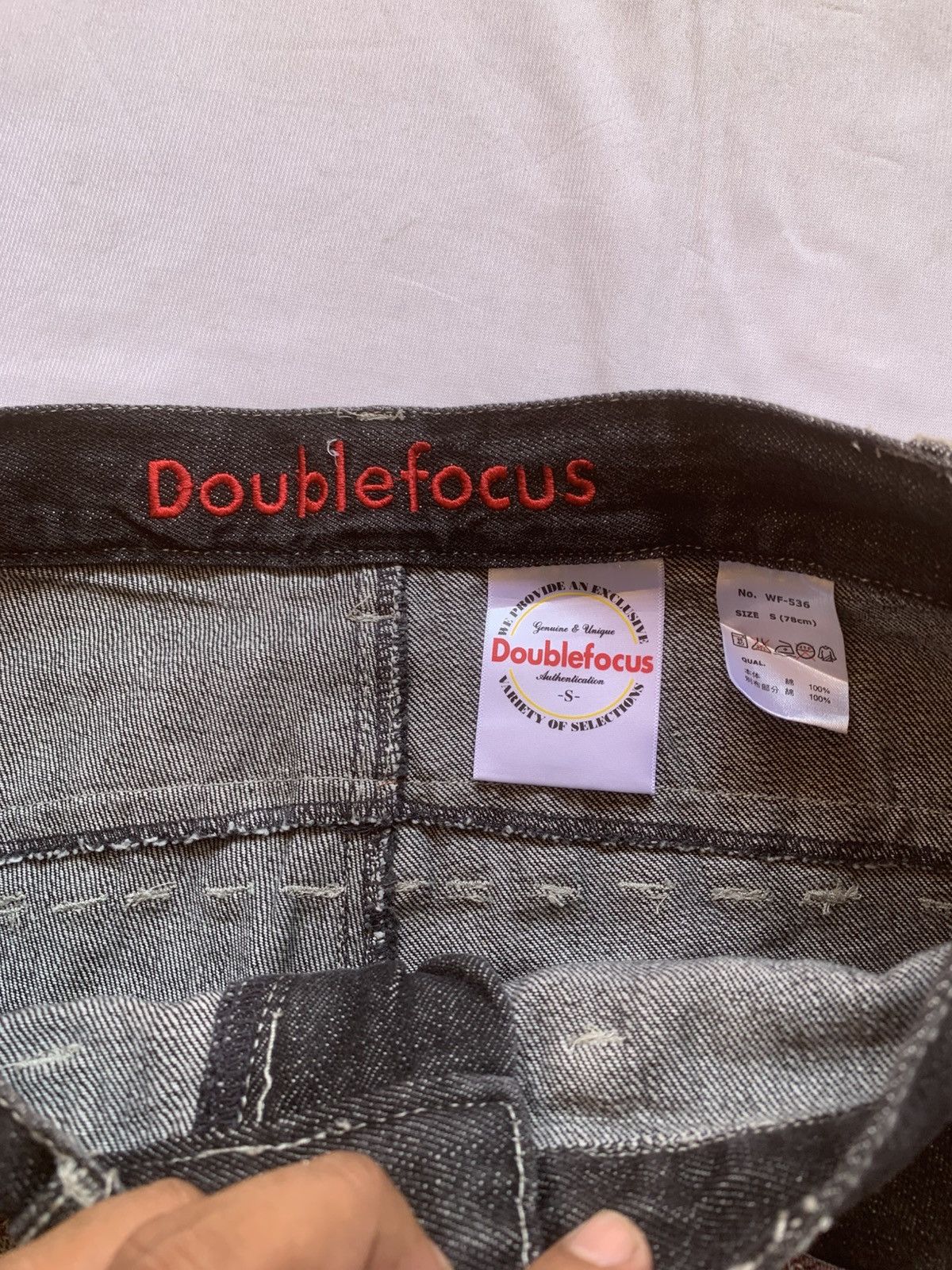 Japanese Brand Y2k Punk Double Focus Double Waist Whisker Bondage Jeans Size US 30 / EU 46 - 10 Thumbnail