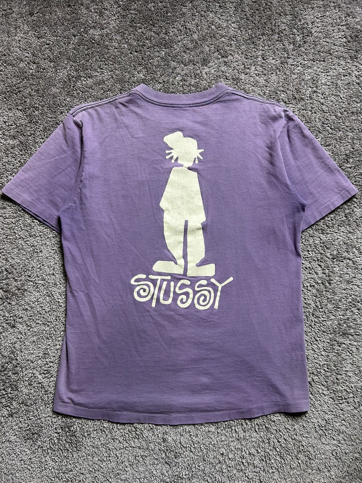 Vintage 90s Stussy Raggamon Stickman Sunfaded Tee