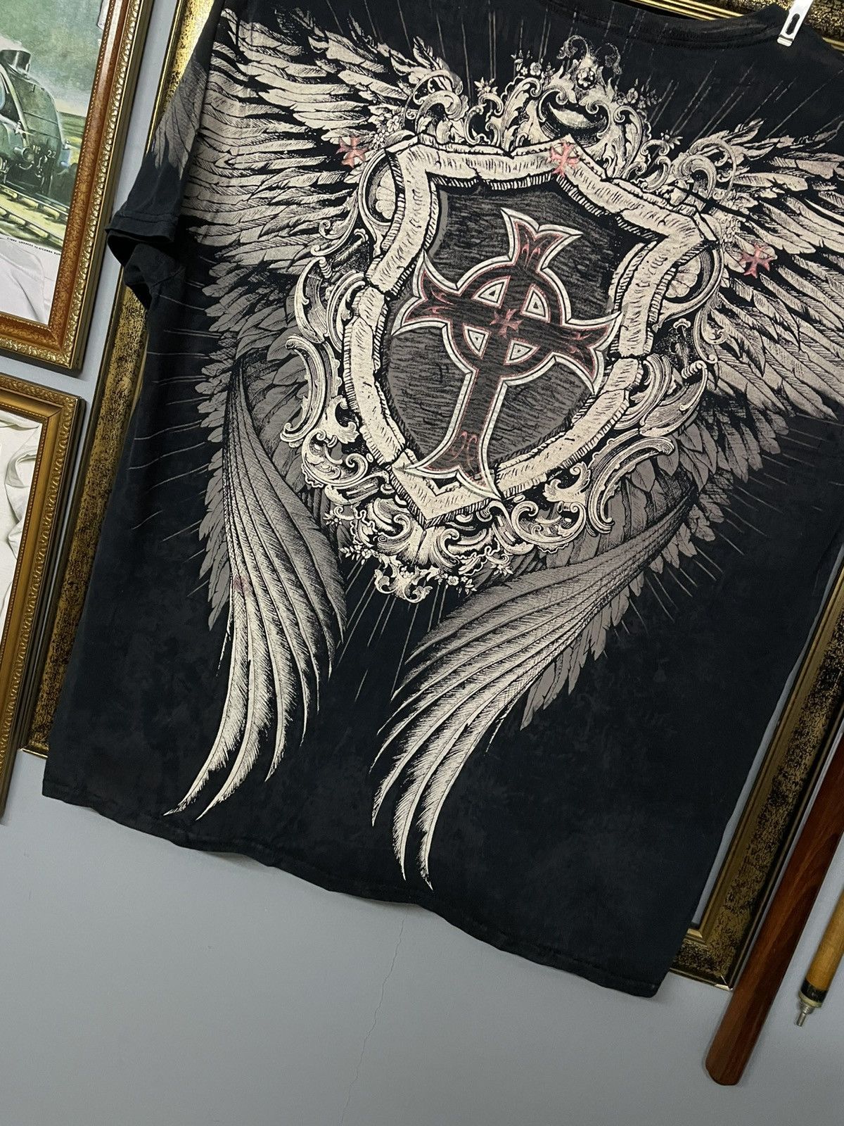 Affliction Vintage 1990s Japan Designer Raw Stakie Affliction Skull Tee Size US XL / EU 56 / 4 - 7 Thumbnail