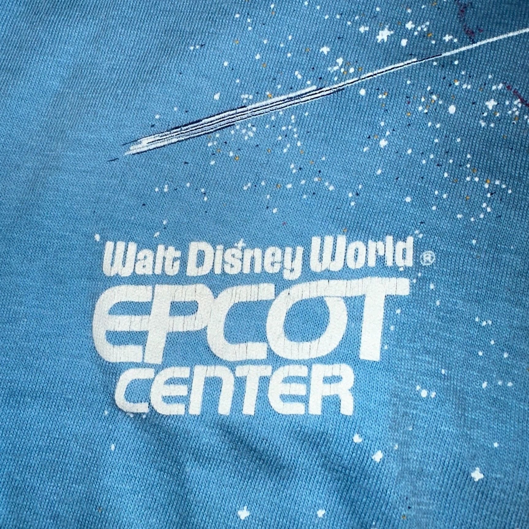 Disney VINTAGE Disney World Epcot Center 1980s T Shirt Rare Blue Single Stitch Mickey Earth Men M Blue Graphic Print Shirt 80s Disney Mens Size US M / EU 48-50 / 2 - 3 Thumbnail