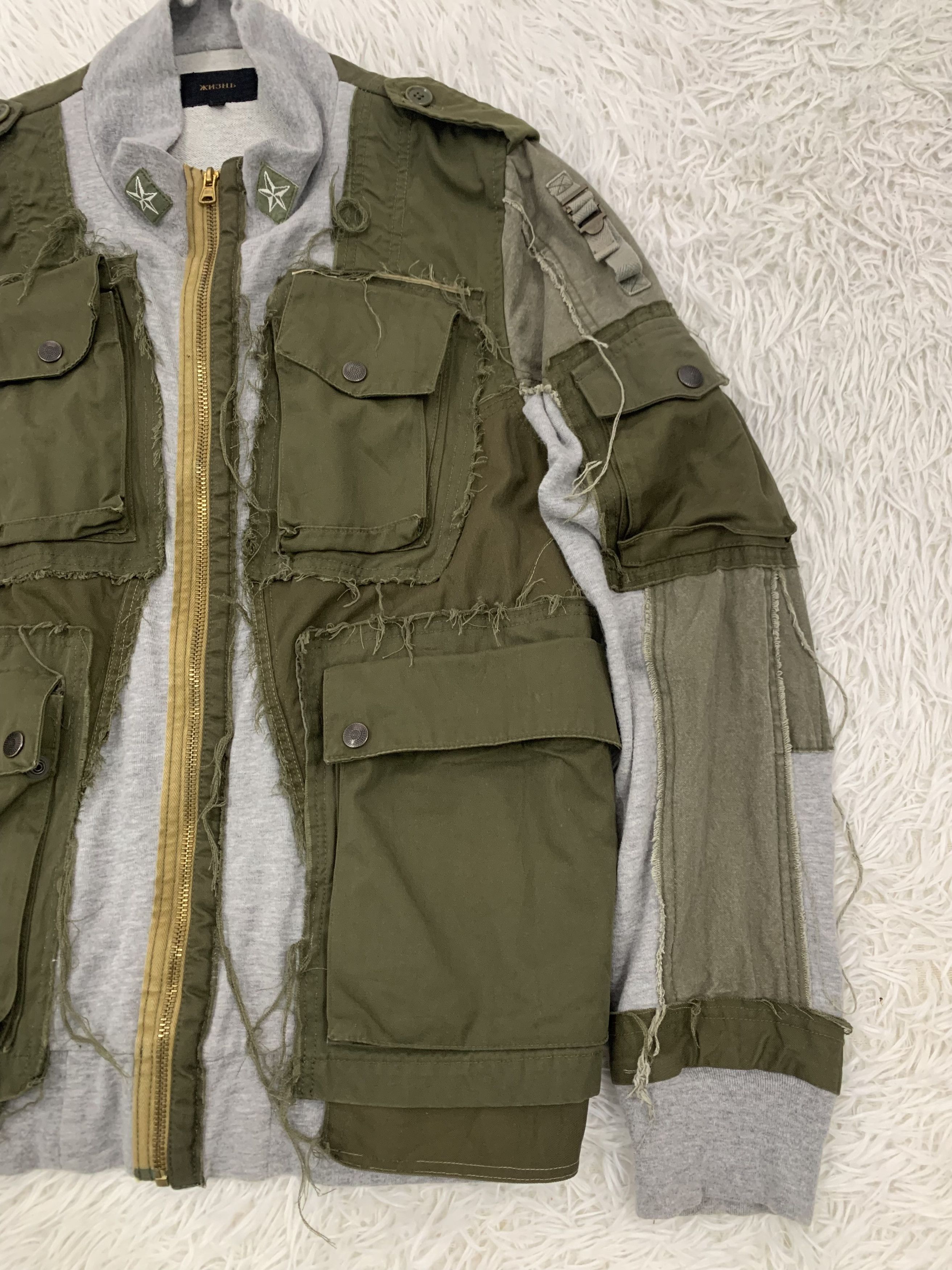 Japanese Brand Gepaeck Reconstructed Military Army Green Sweater Jacket Size US L / EU 52-54 / 3 - 5 Thumbnail