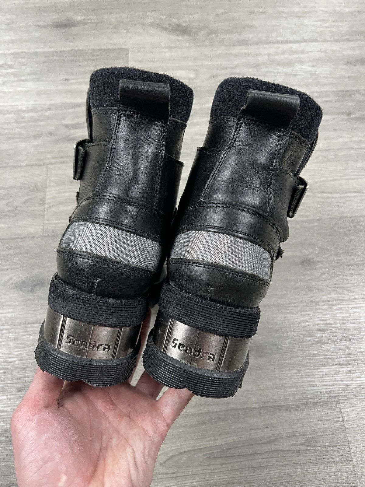 Sendra Sendra Boots Leather Biker Boots with Metal Harness Sz 41 Size US 7.5 / EU 40-41 - 3 Thumbnail