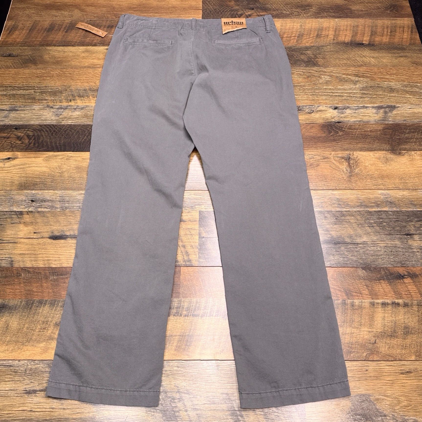 Vintage Urban Pipeline Pants Mens 34x30 Gray Slim Straight Chino Twill Cotton Mid Rise Zip Casual New Size US 34 / EU 50 - 3 Thumbnail