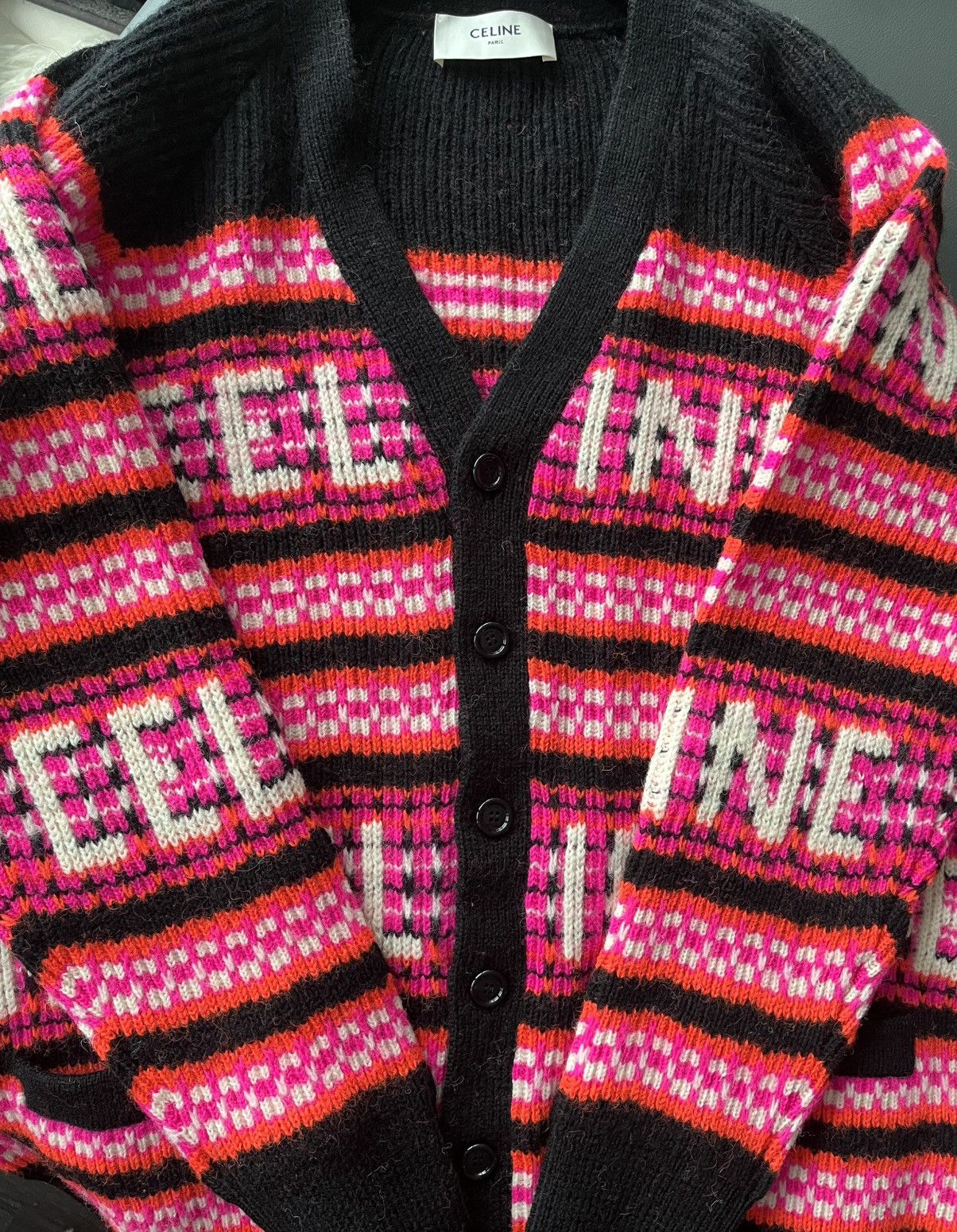 Celine × Hedi Slimane Super Runway Celine Hedi Slimane Logo Cardigan Coat Rare Size US L / EU 52-54 / 3 - 12 Thumbnail