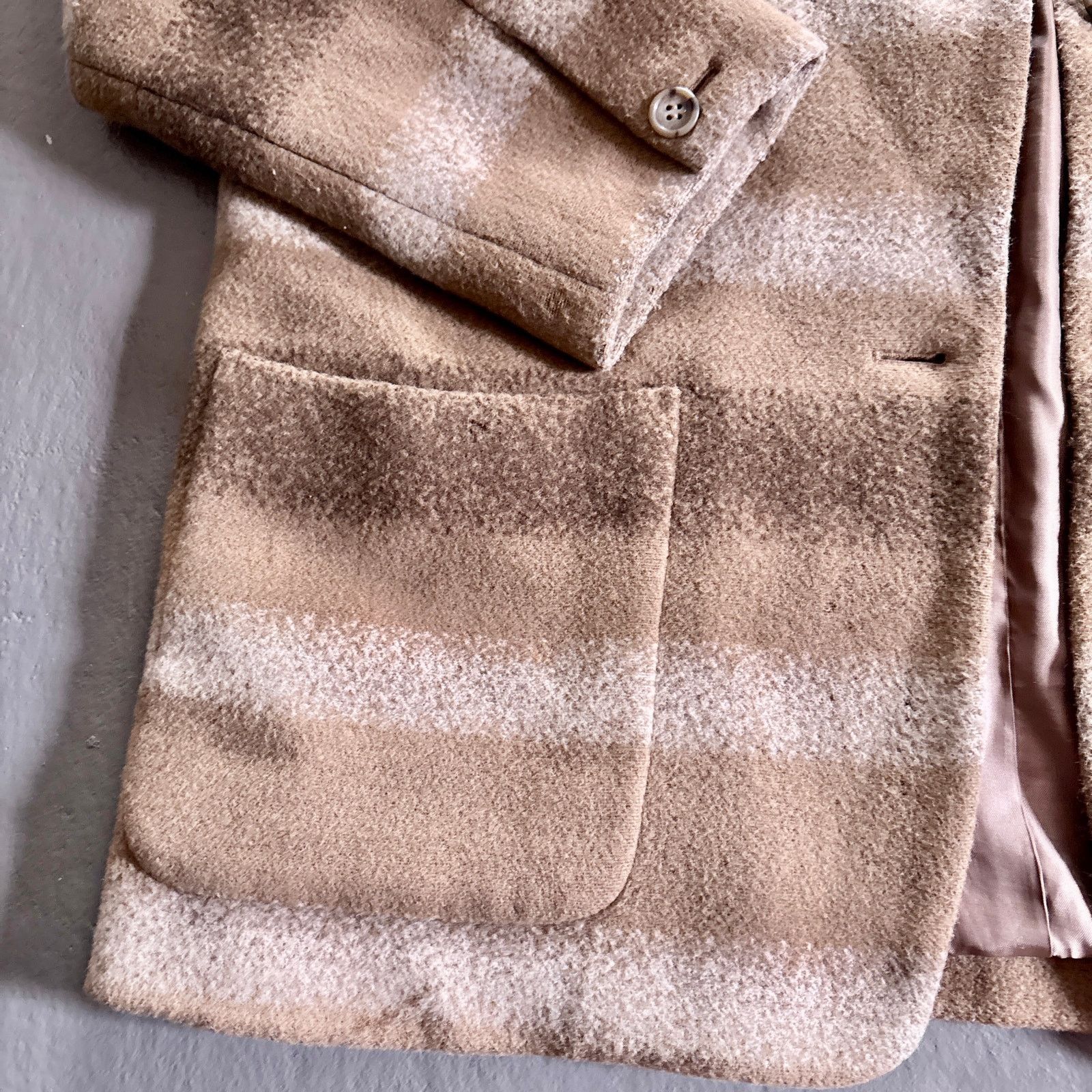 Vintage Vintage Time Plaid Fleece Shacket Brown Beige Stripes Size M / US 6-8 / IT 42-44 - 6 Thumbnail