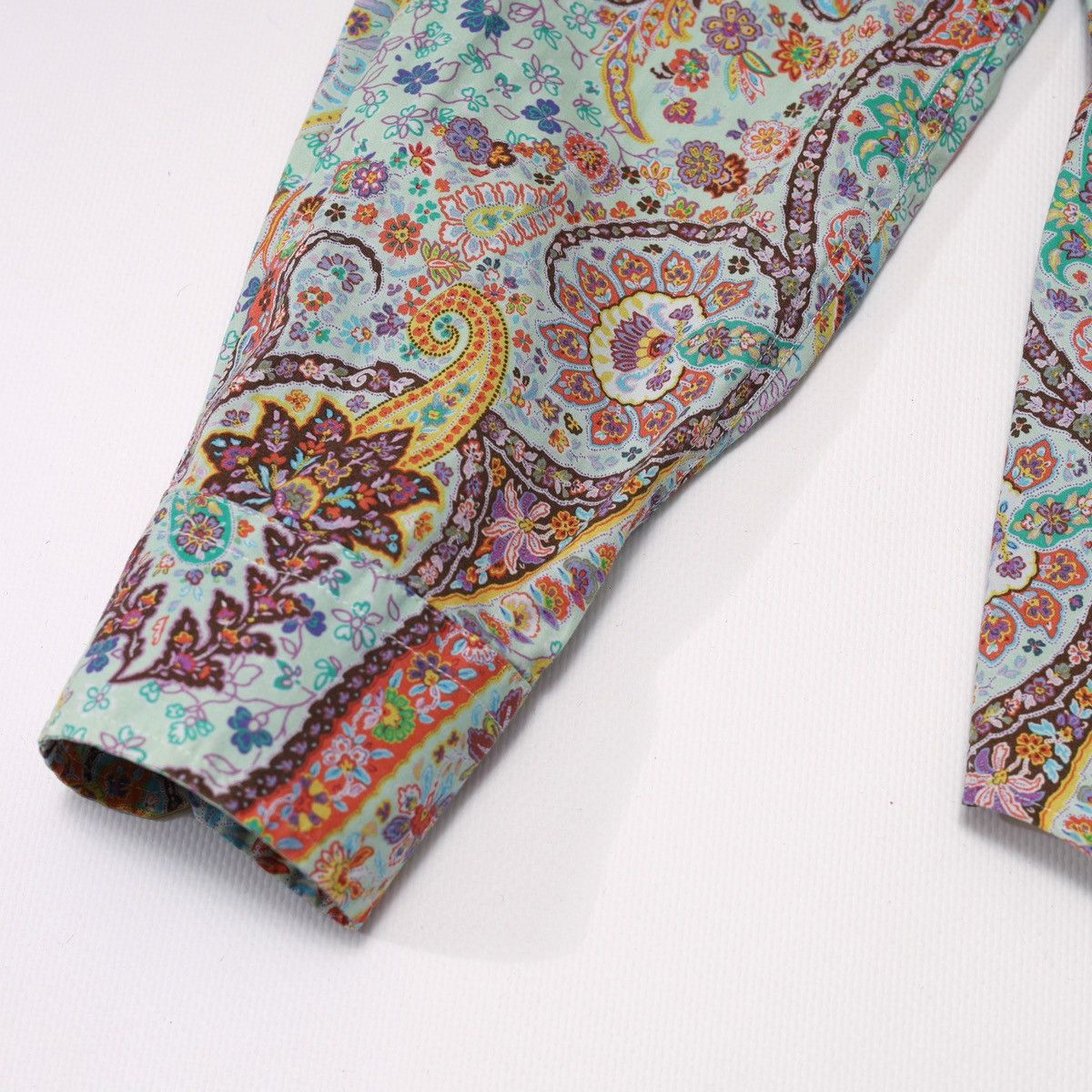 Etro Etro Printed Flowers Floral Shirt Aquamarine Size M / US 6-8 / IT 42-44 - 5 Thumbnail