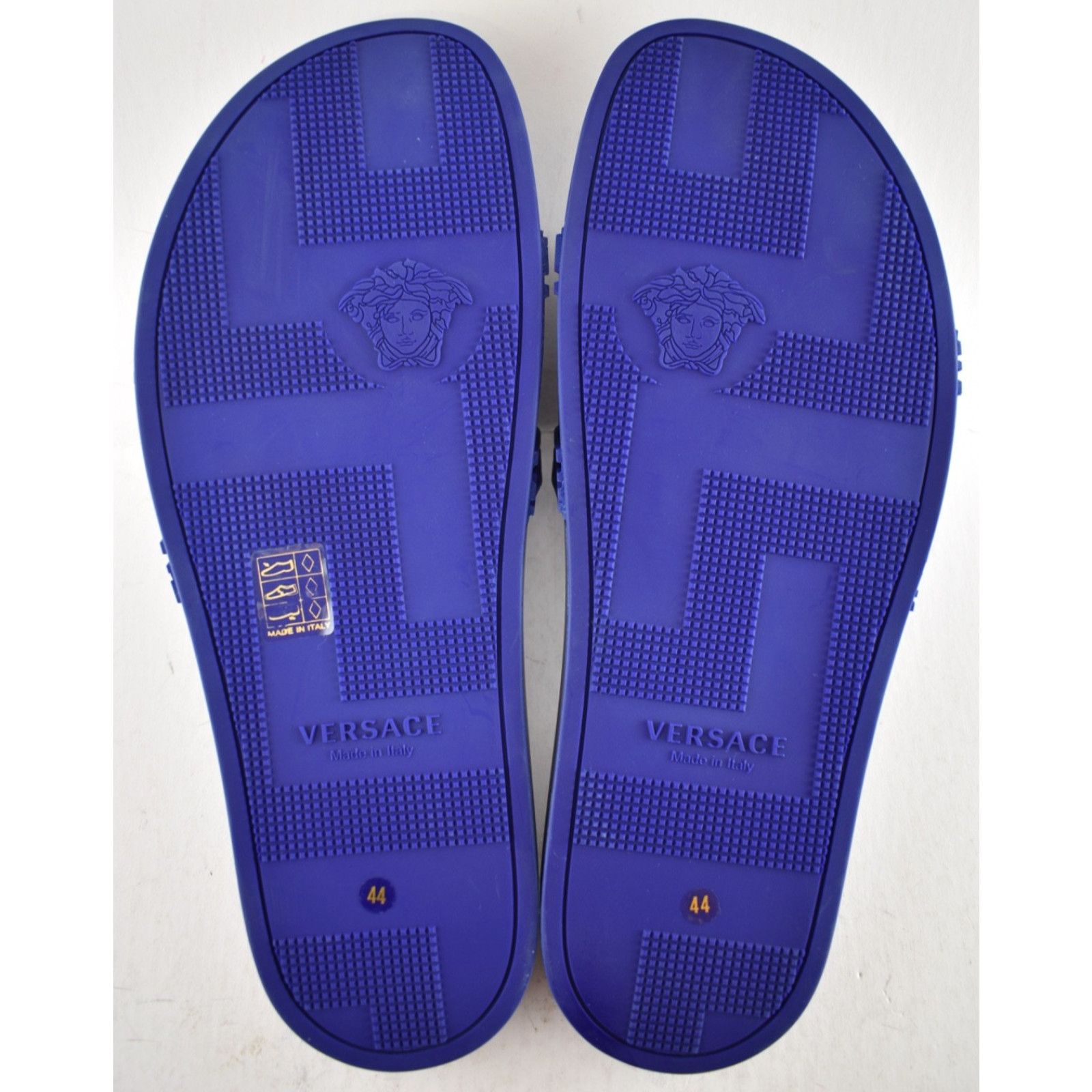Versace Versace Medusa Palazzo Blue Rubber Slide Sandal 44 11 Size US 11 / EU 44 - 15 Thumbnail