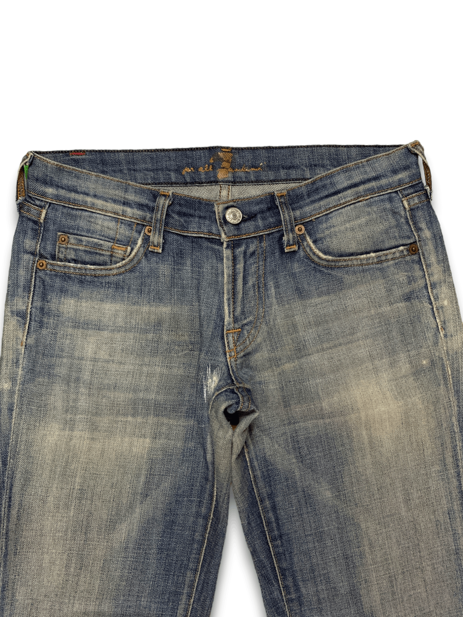 7 For All Mankind Vintage USA 7 For All Mankind Mud Wash Flare Denim Jeans Size 30" / US 8 / IT 44 - 3 Thumbnail