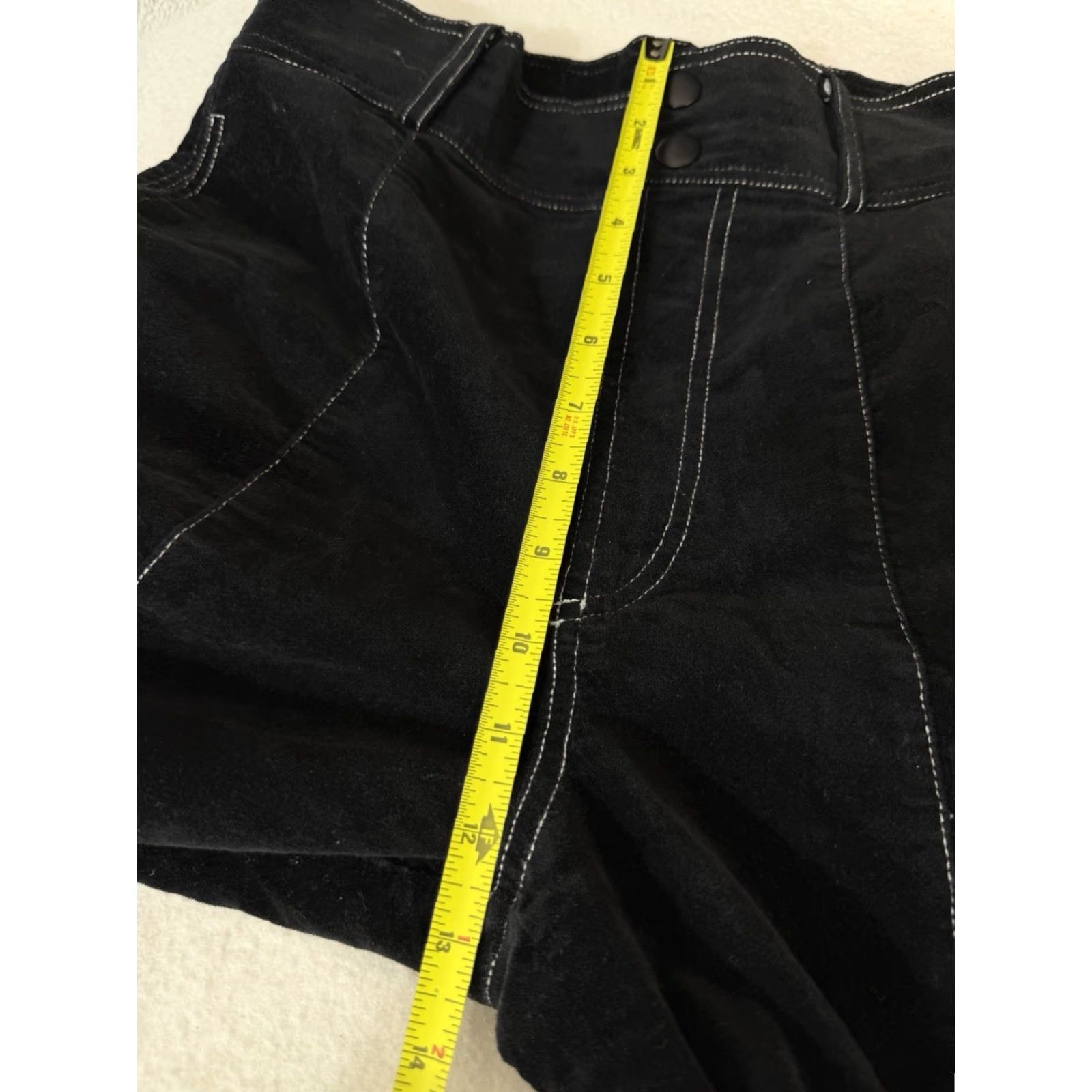 Urban Outfitters VINTAGE Urban Outfitters Pants Women Black Velvet Thick White Stitch Size 6 Size 28" / US 6 / IT 42 - 4 Thumbnail