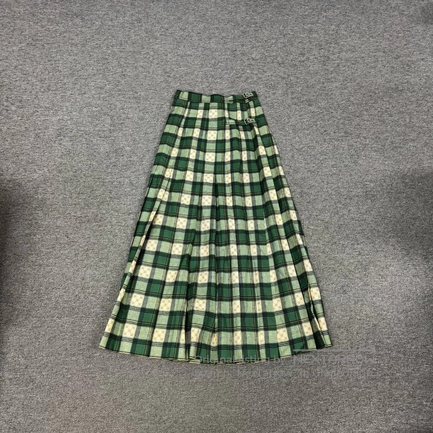 Gucci Guicci Double-G dark-patterned Scottish-style half-skirt| Size S / US 4 / IT 40 - 1 Thumbnail