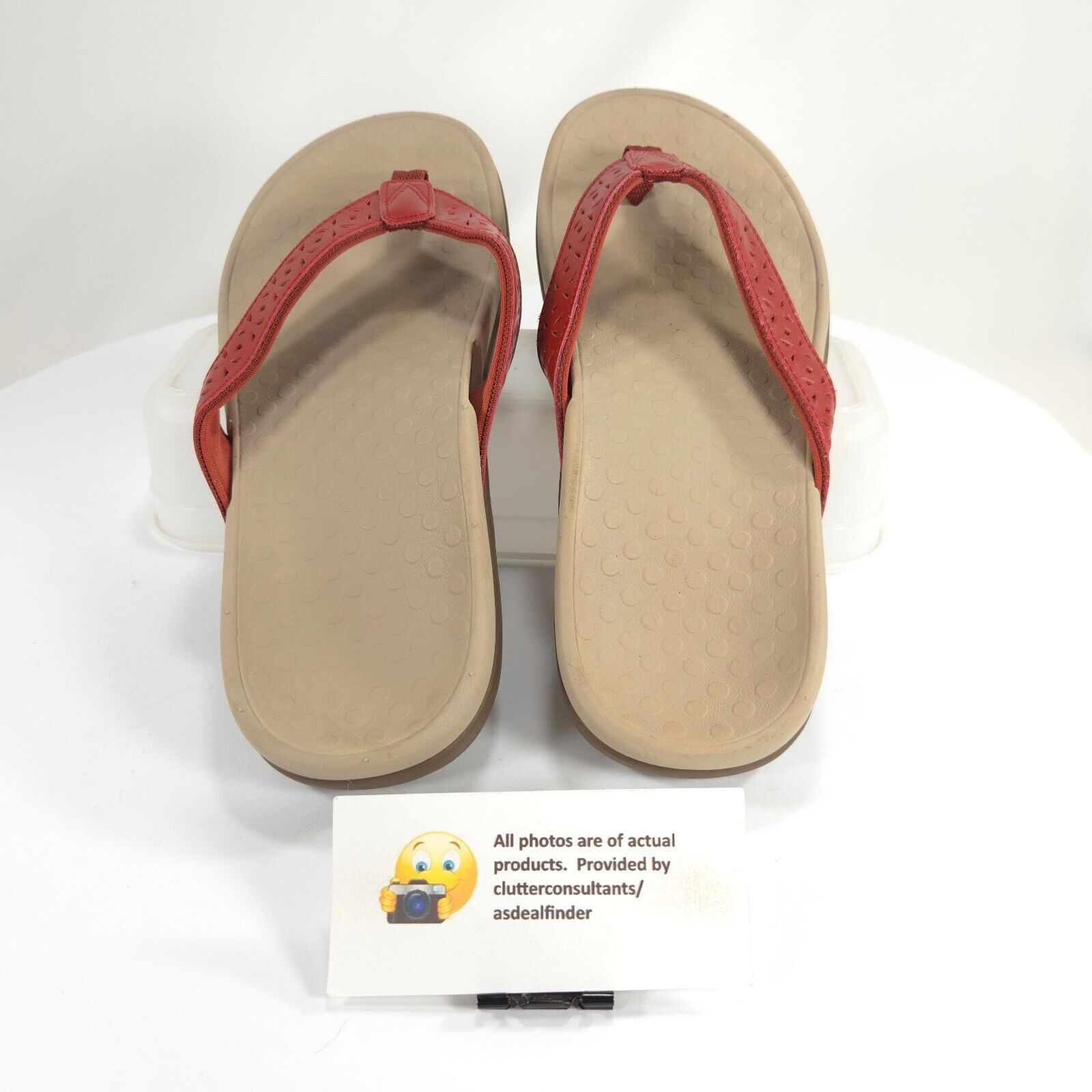 Vionic Vionic Tide Perf Thong Sandals Womens Size 9 TVW5302 Red Size US 9 / IT 39 - 6 Thumbnail