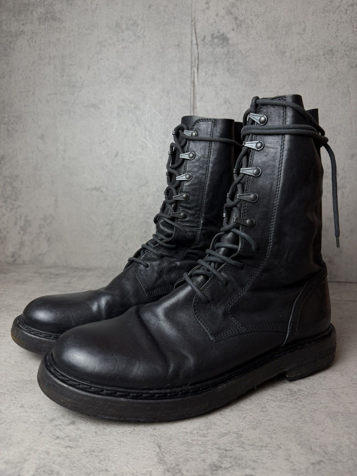 Ann Demeulemeester ANN DEMEULEMEESTER - VITELLO NERO COMBAT BOOTS Size US 8 / EU 41 - 6 Thumbnail