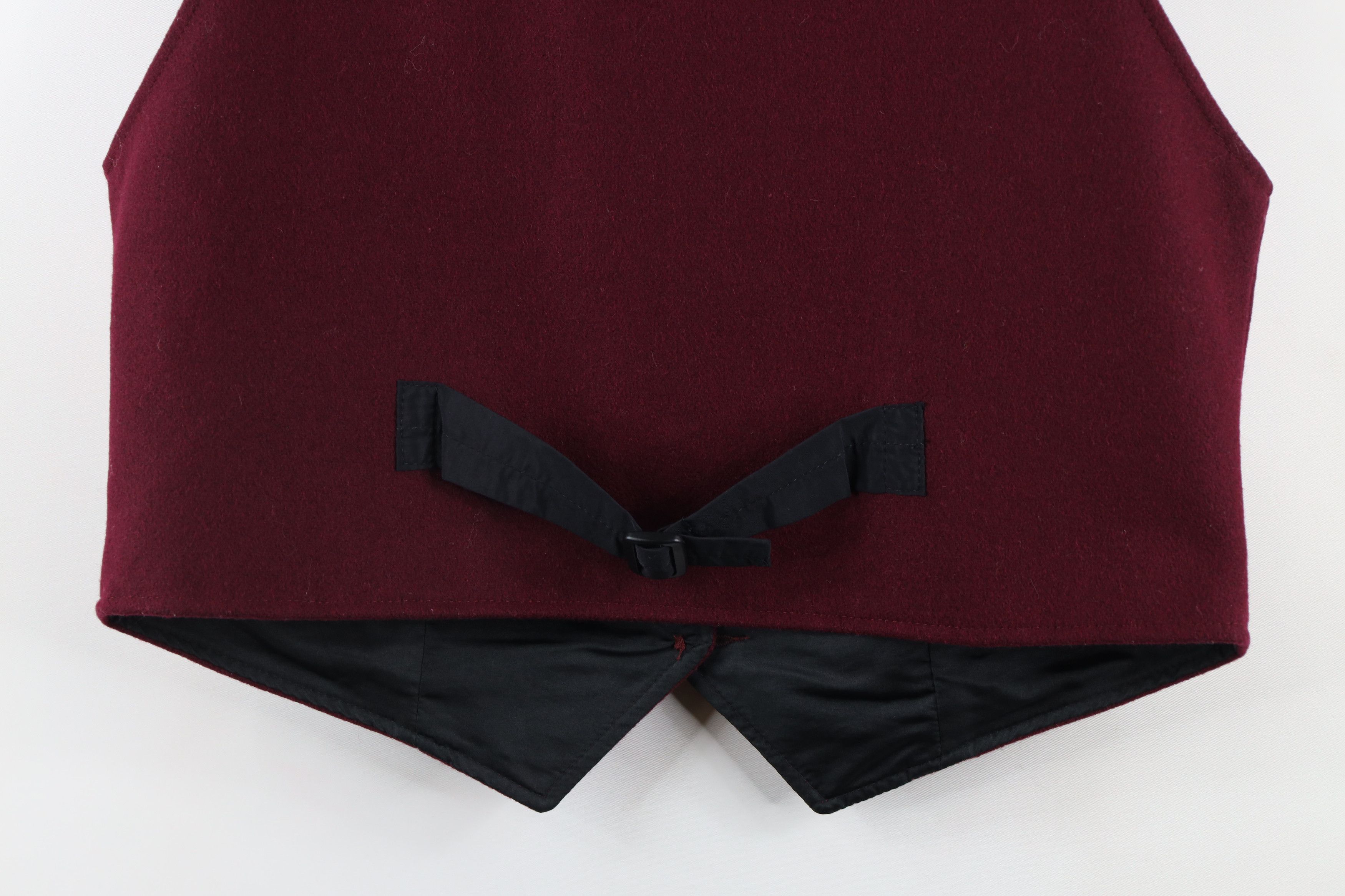 Vintage Vintage 90s Streetwear Back Button Vest Jacket Maroon USA Size L / US 10 / IT 46 - 11 Thumbnail