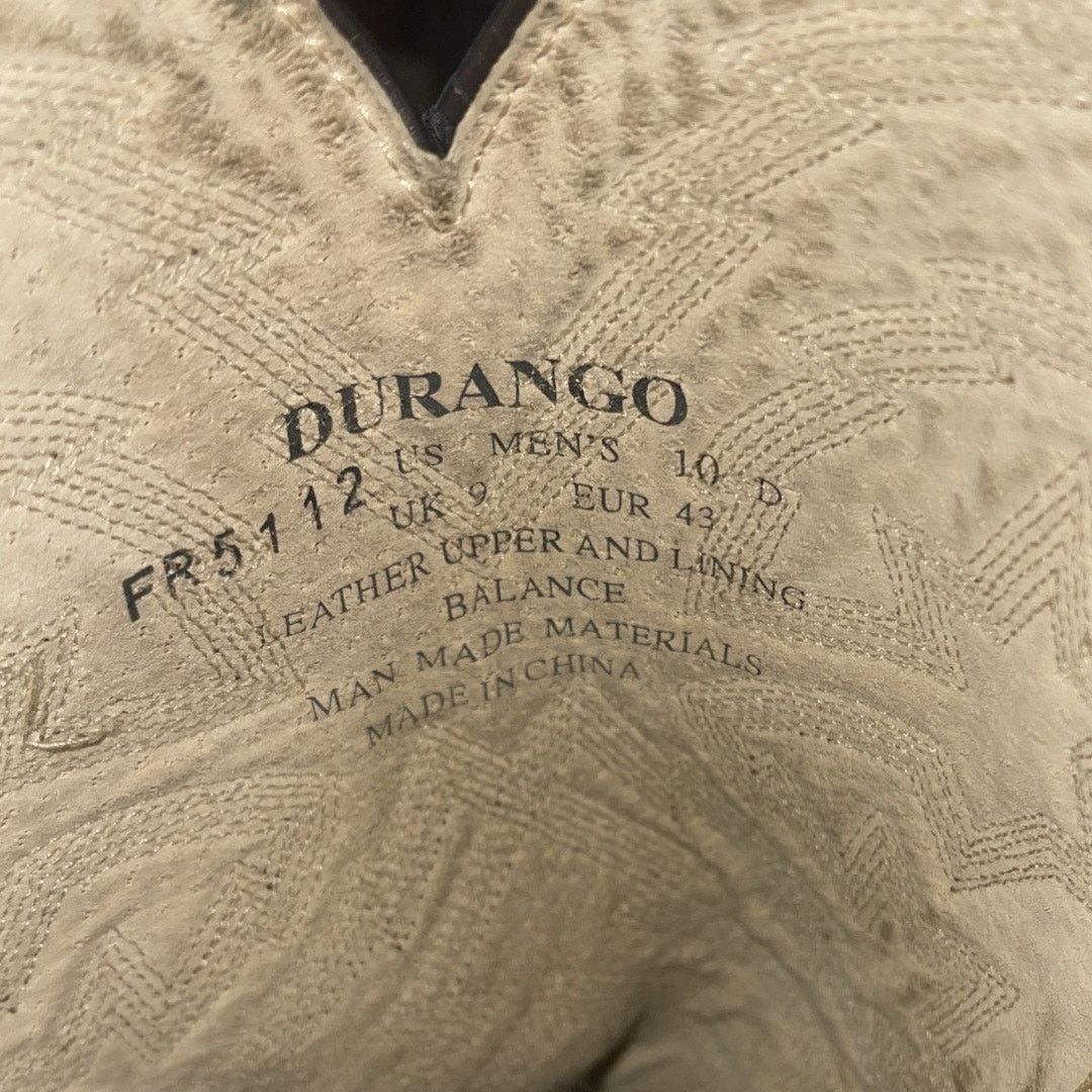Durango Leather Western Cowboy Two Toned Boots Rebel Rodeo Rancher Size US 10 / EU 43 - 6 Thumbnail