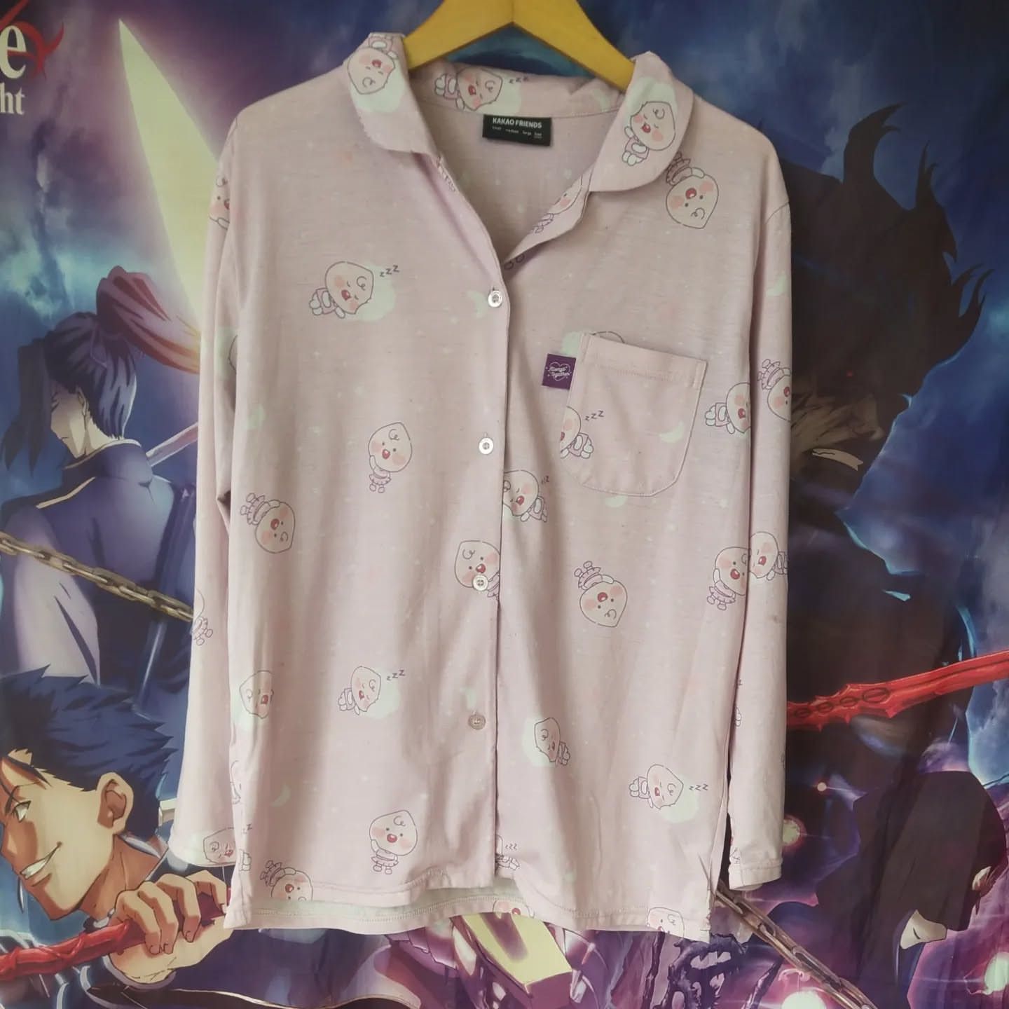 Japanese Brand Kakao Friends Pink Sleepwear Pocket Longsleeve Size US L / EU 52-54 / 3 - 1 Thumbnail