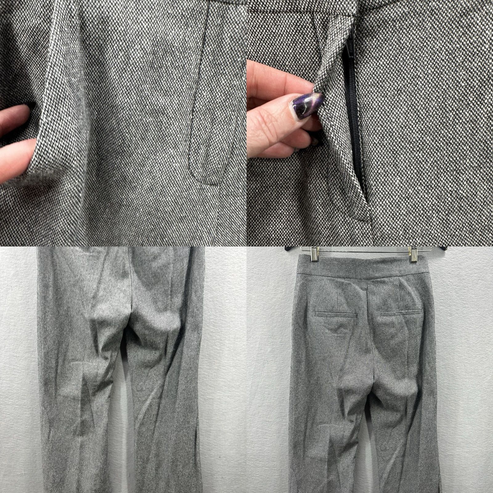 Veronica Beard VERONICA BEARD Lebone Flare Pants Womens 0 Gray Silk Blend Dress Pants Adult Regular Flared Bohemian City 90s Theme Mens/Womens Size 25" / US 0 / IT 36 - 8 Thumbnail