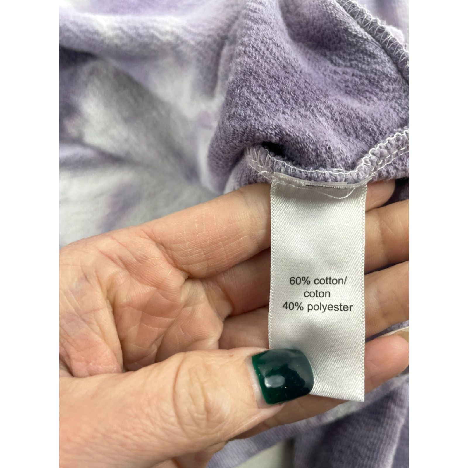 Vintage Maurices Hoodie Sweater Women’s Size M Purple White Tie Dye Pullover V-Neck Long Sleeve Knit Regular Size M / US 6-8 / IT 42-44 - 8 Thumbnail