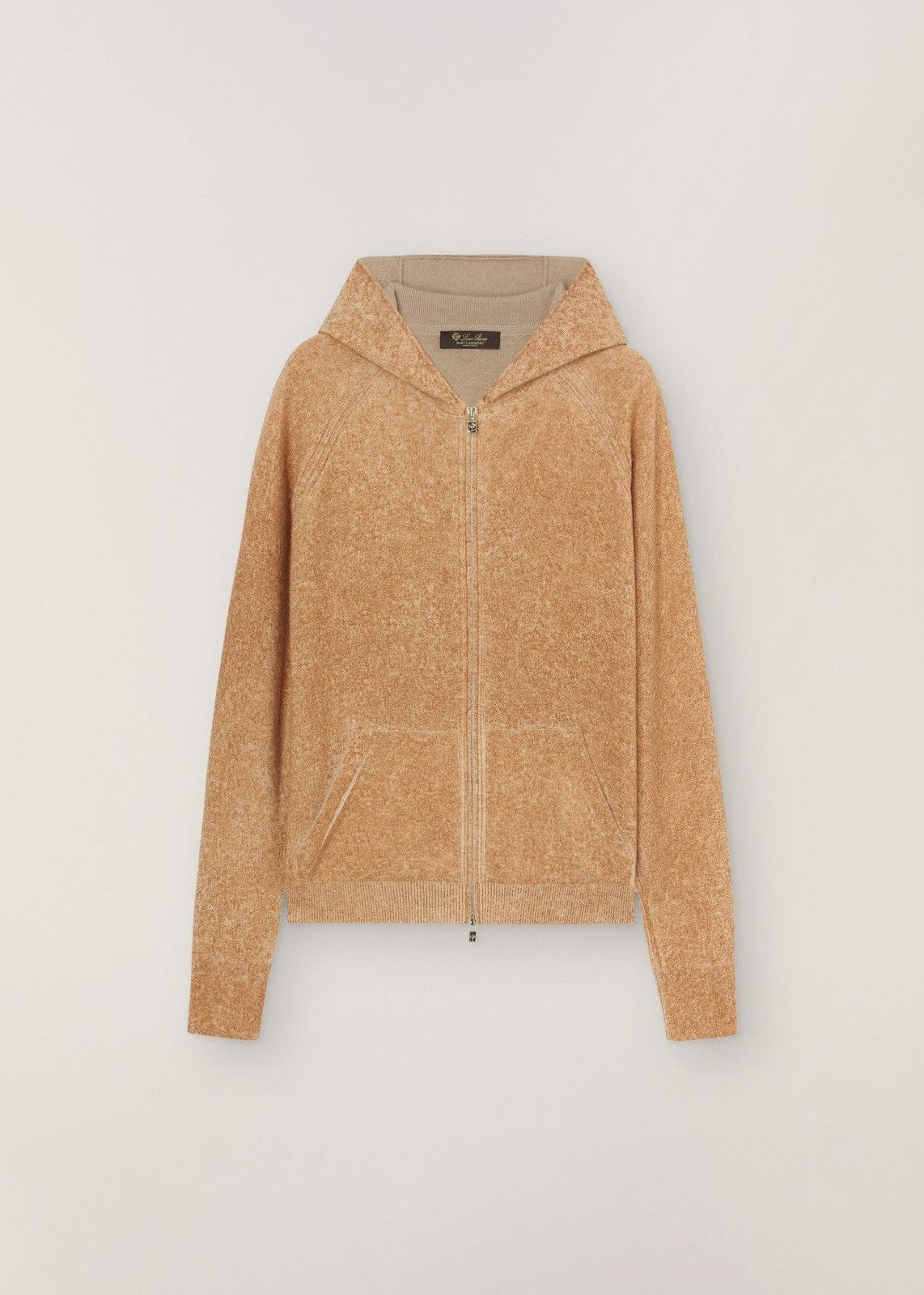 image of Loro Piana O1Loc1C0224 Casual Bomber Hoodie In Light Brown, Women's (Size Large)