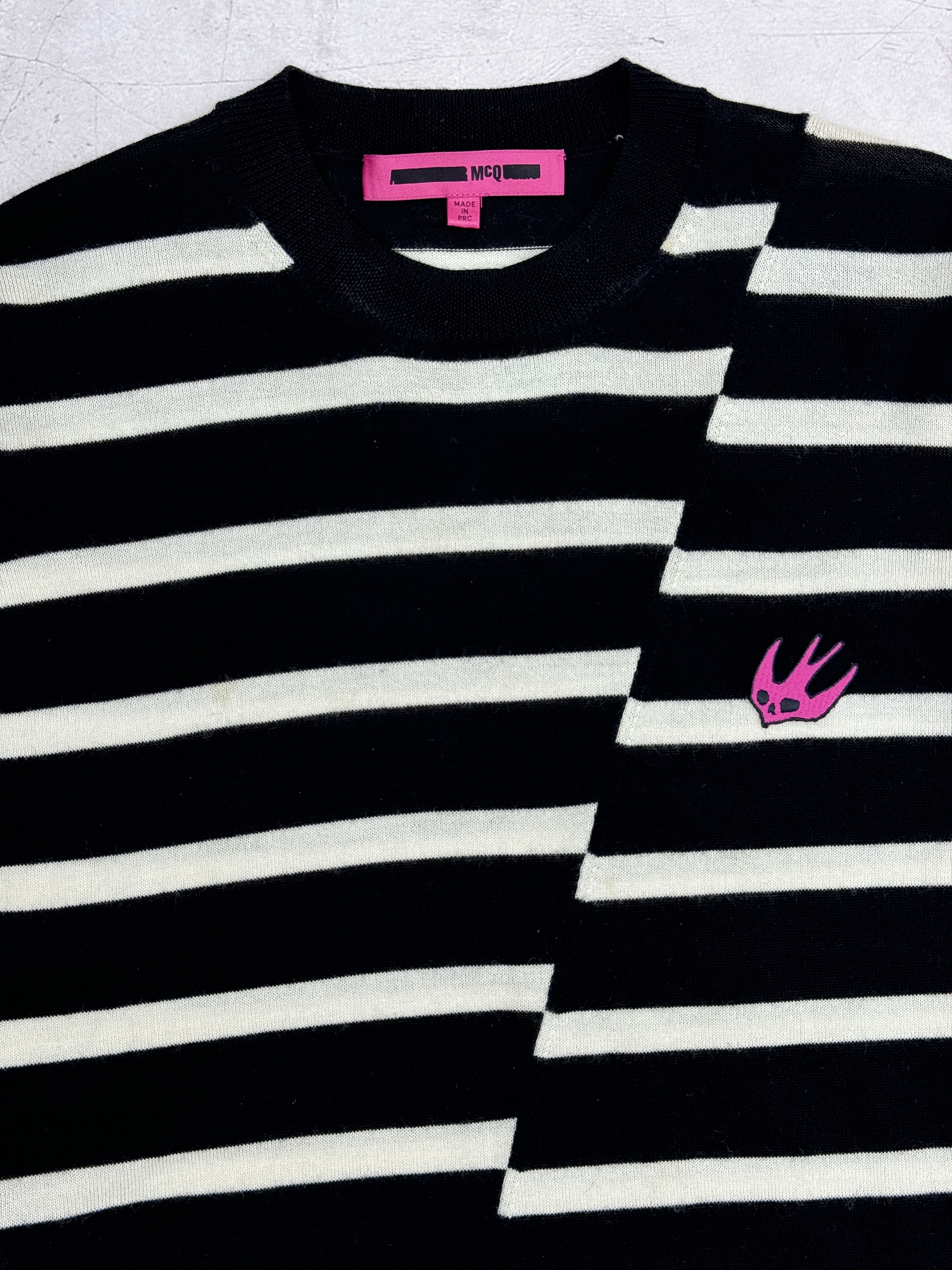 Alexander McQueen × MCQ McQ Alexander McQueen Striped Sweater Embroidered Swallow Size XXS / US 00 / IT 34 - 8 Thumbnail