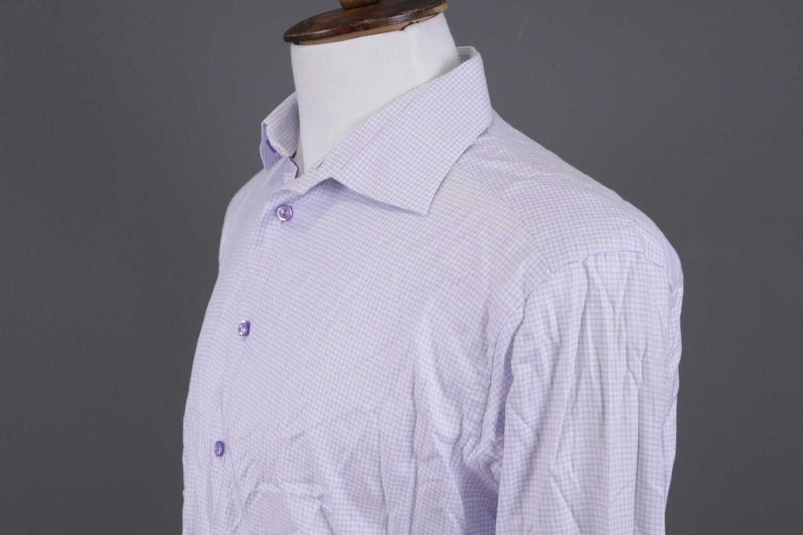 Eton Eton Contemporary Fit Blue Check Twill Shirt Sz 43 / 17 Size US M / EU 48-50 / 2 - 7 Thumbnail