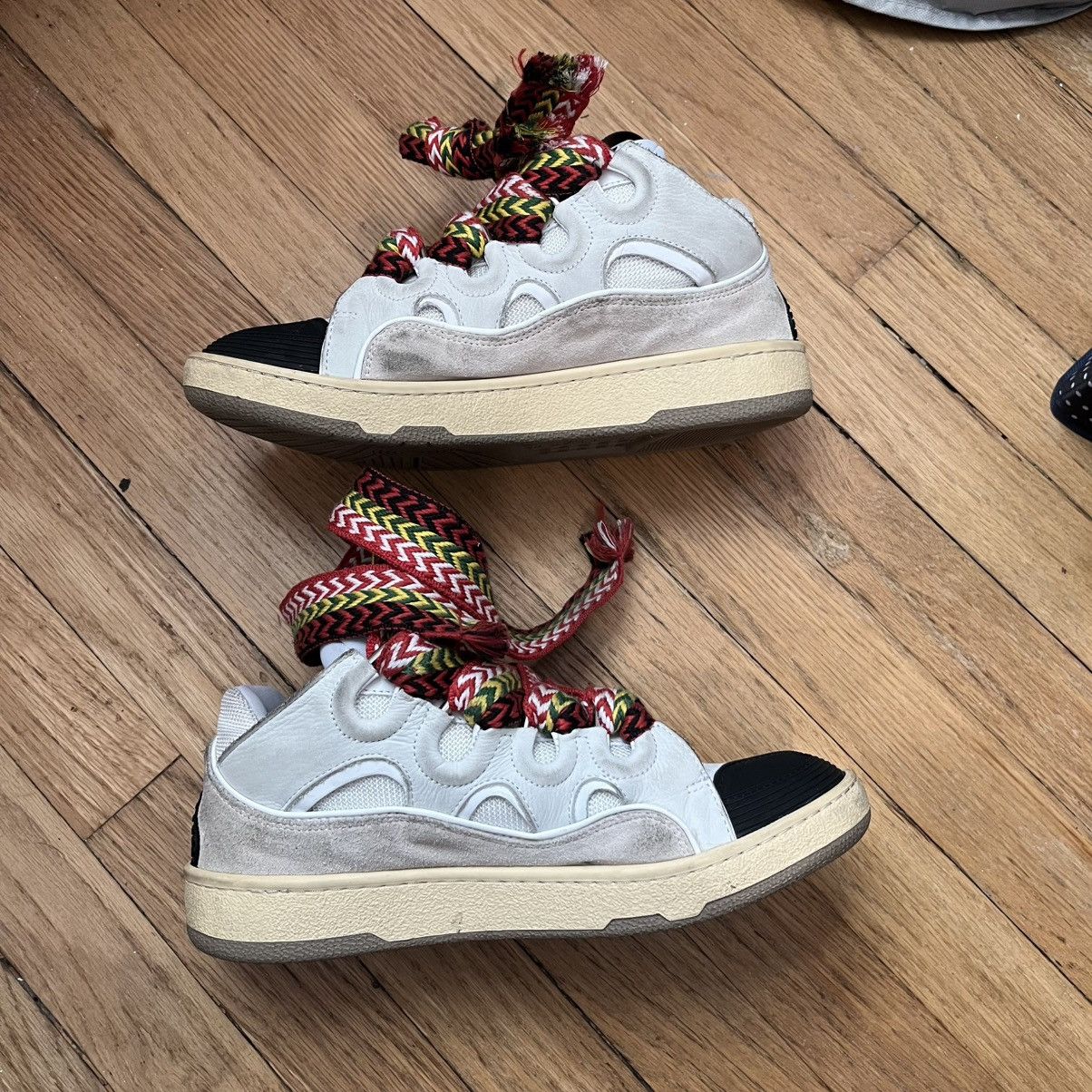 LANVIN LEATHER CURB SNEAKERS