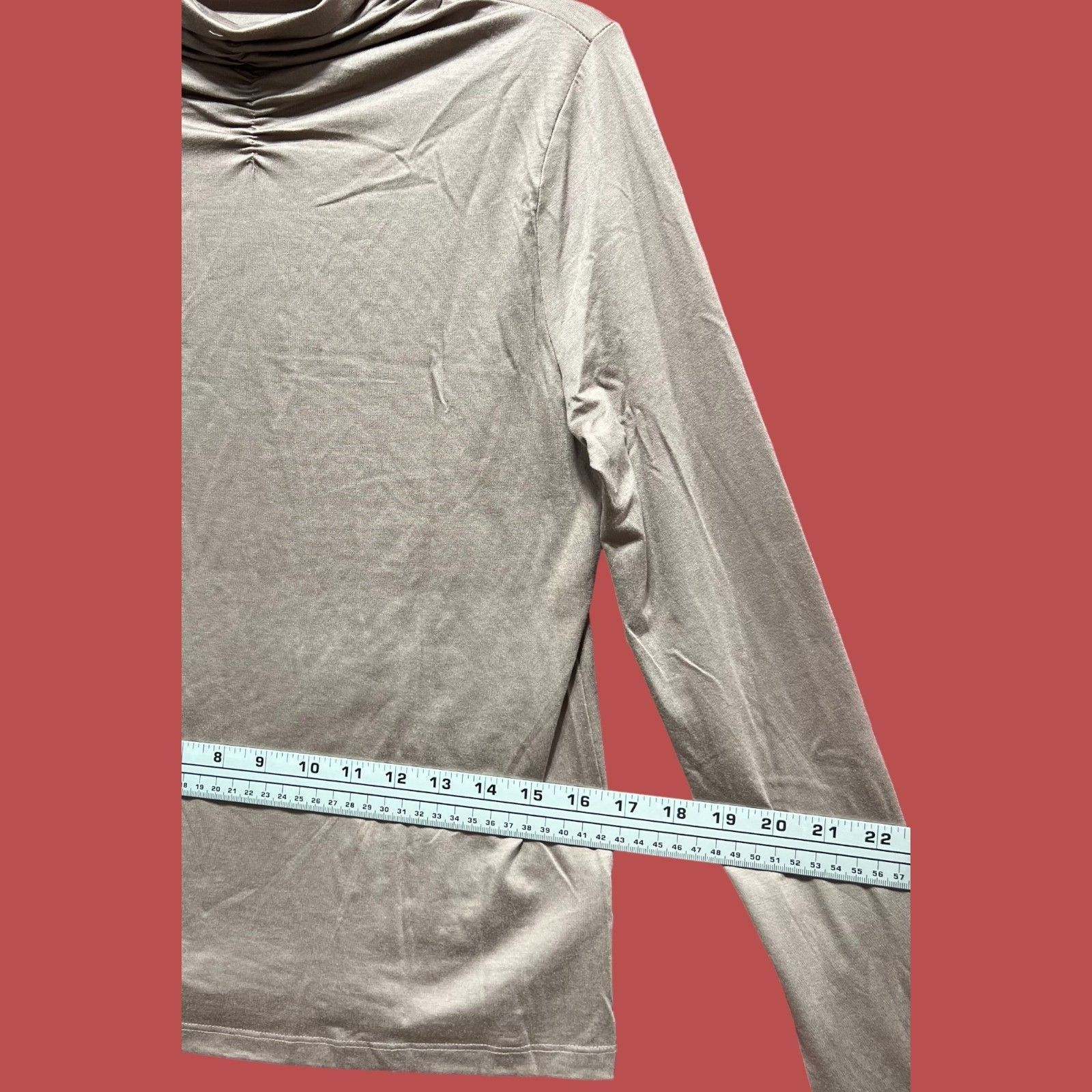 Other A New Day - Women's Long Sleeve Mock Turtleneck T-Shirt - Br Size M / US 6-8 / IT 42-44 - 4 Thumbnail