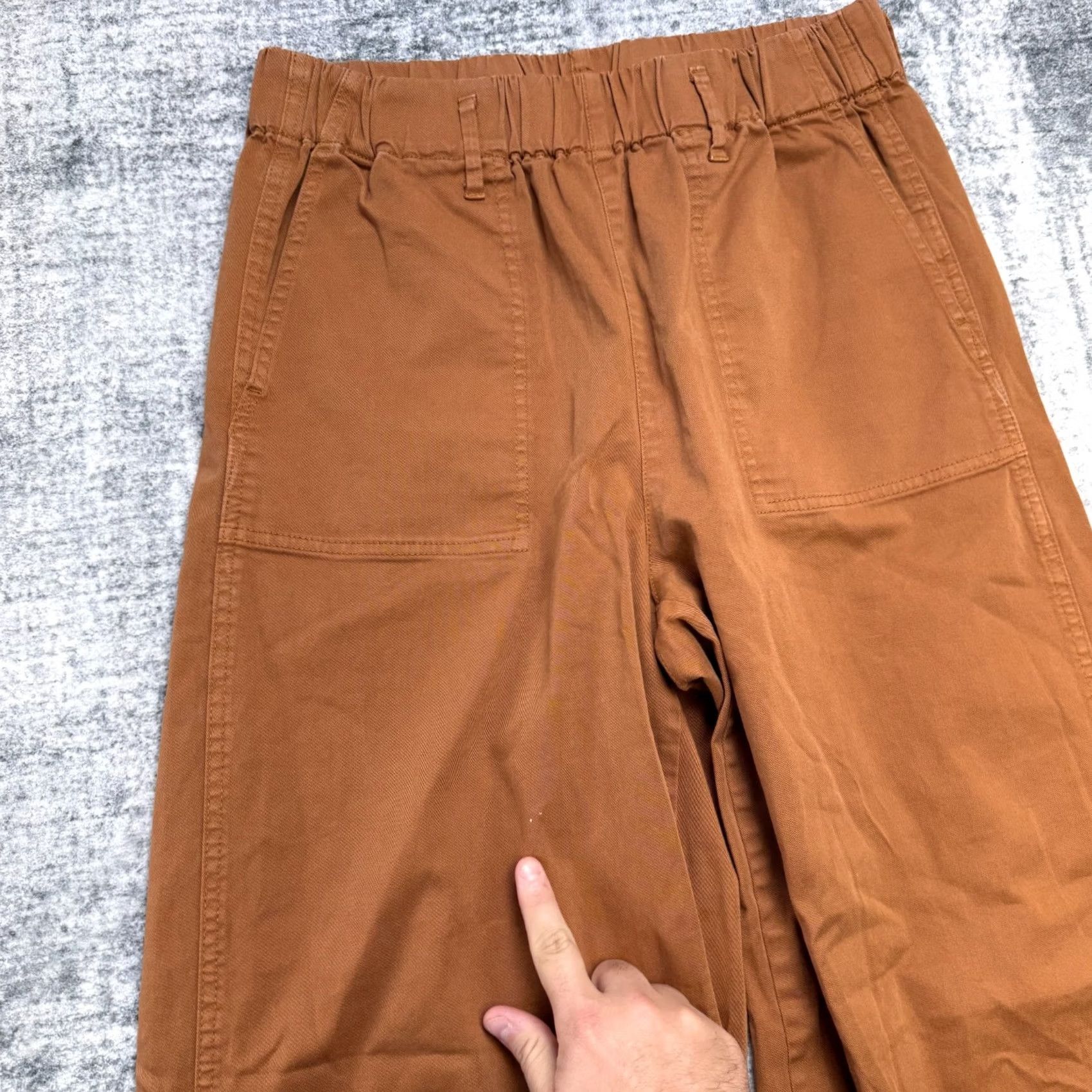 J.Crew J Crew Pants Womens Medium Rust Elastic Waist Pull On Wide Leg Chino Trouser Size 32" / US 10 / IT 46 - 3 Thumbnail