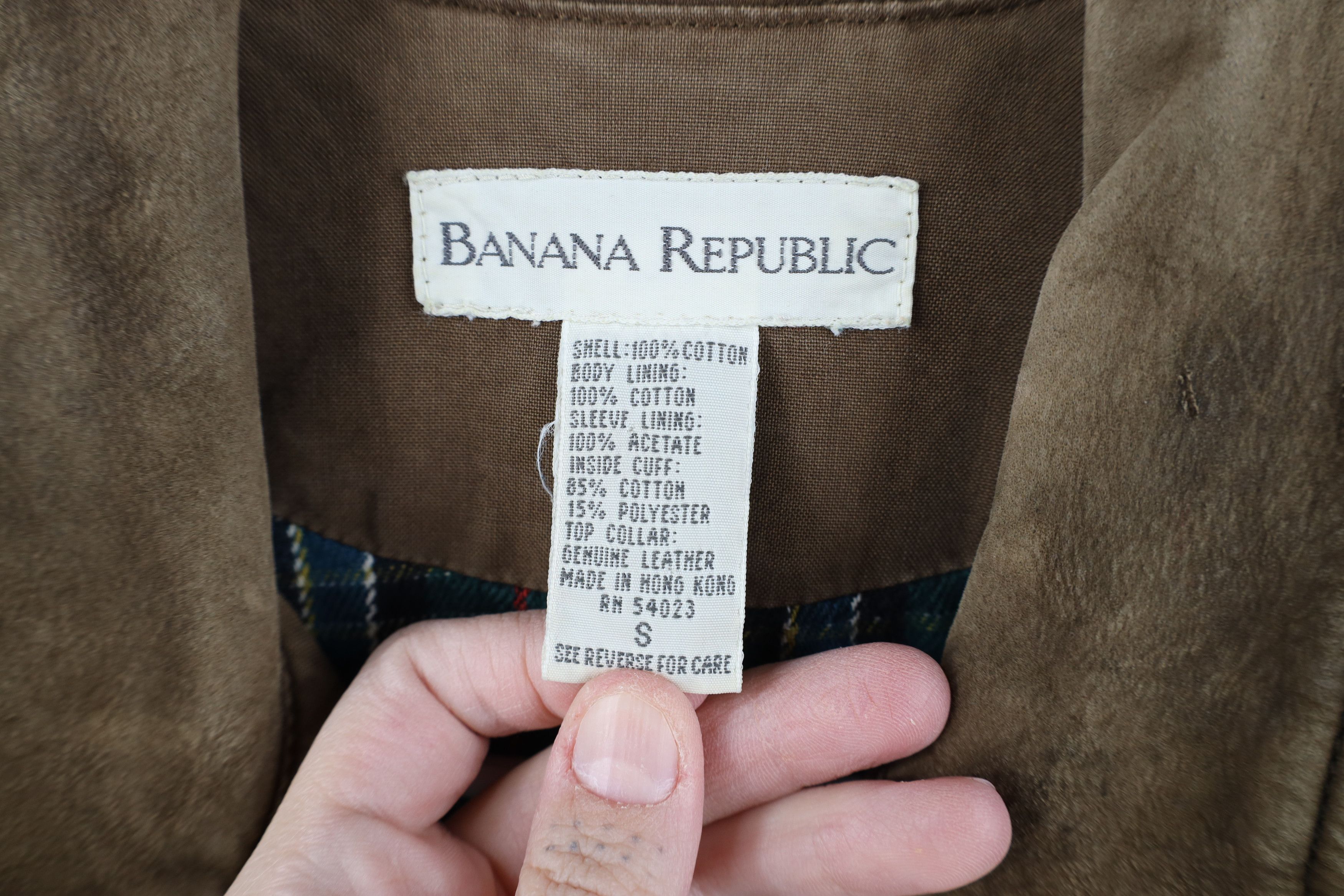 Banana Republic Vintage 90s Banana Republic Leather Collar Chore Jacket Size US S / EU 44-46 / 1 - 12 Thumbnail