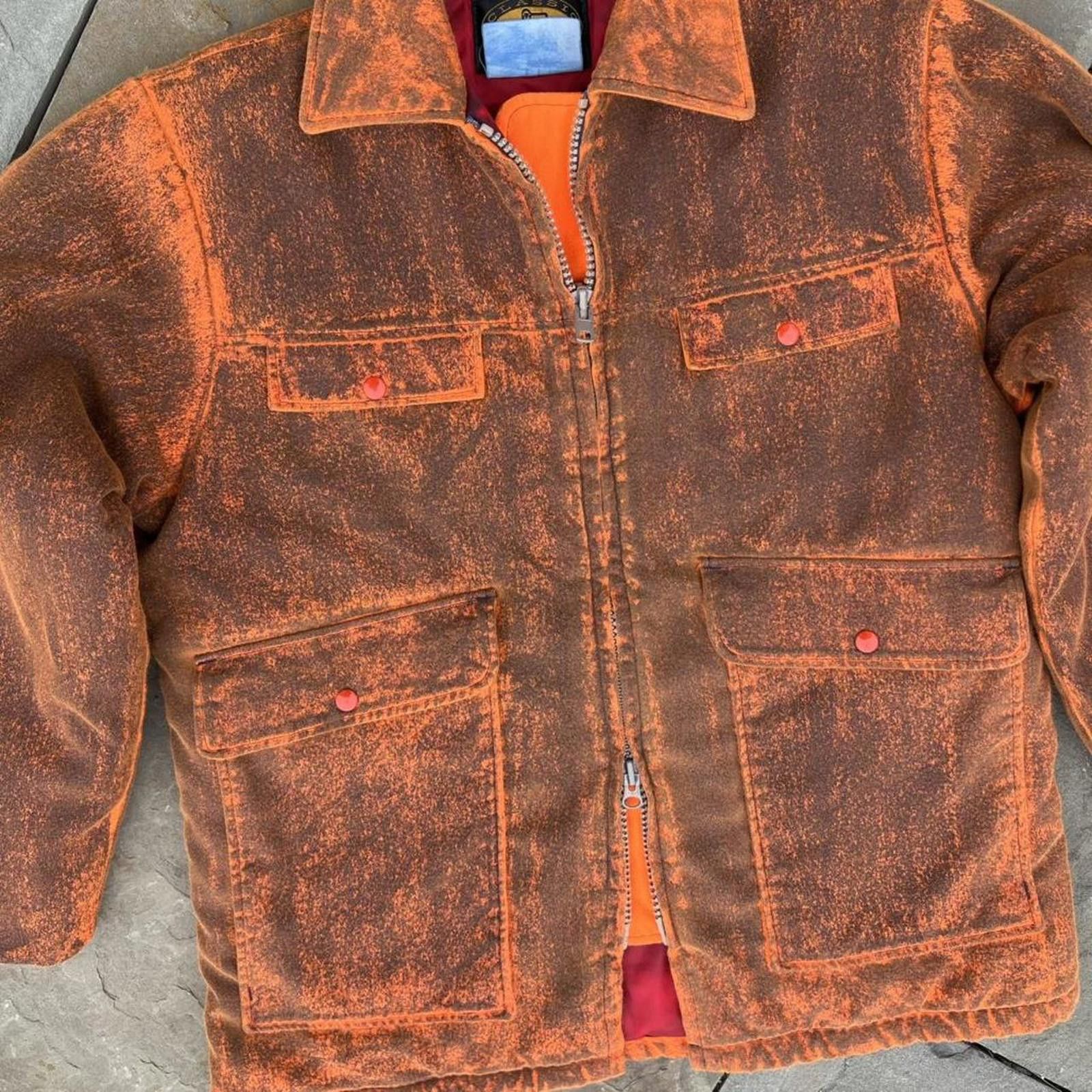 Woolrich Woolen Mills Vintage 80s Pigment Painted 2-way Zipper Coat Made in USA Size US XL / EU 56 / 4 - 3 Thumbnail