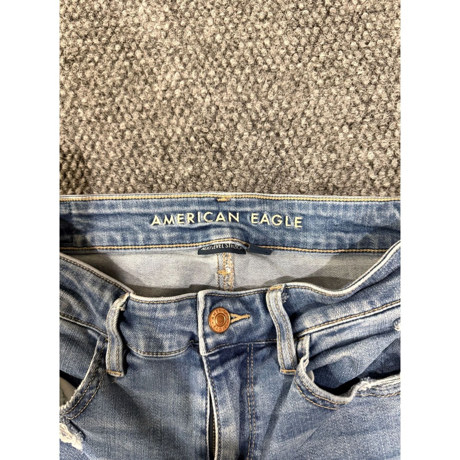 American Eagle Outfitters American Eagle Outfitters Jeans Womens 6 Blue Distressed High Rise Jegging Stretch Denim 5-Pocket Classic Regular Mens? - Size 28" / US 6 / IT 42 - 3 Thumbnail