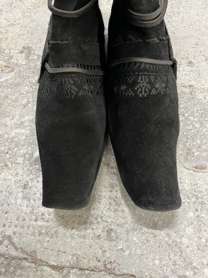 Marithe + Francois Girbaud Marithé + François Girbaud Black Ankle Suede Leather Pony Hair Boots Size US 6.5 / IT 36.5 - 4 Thumbnail