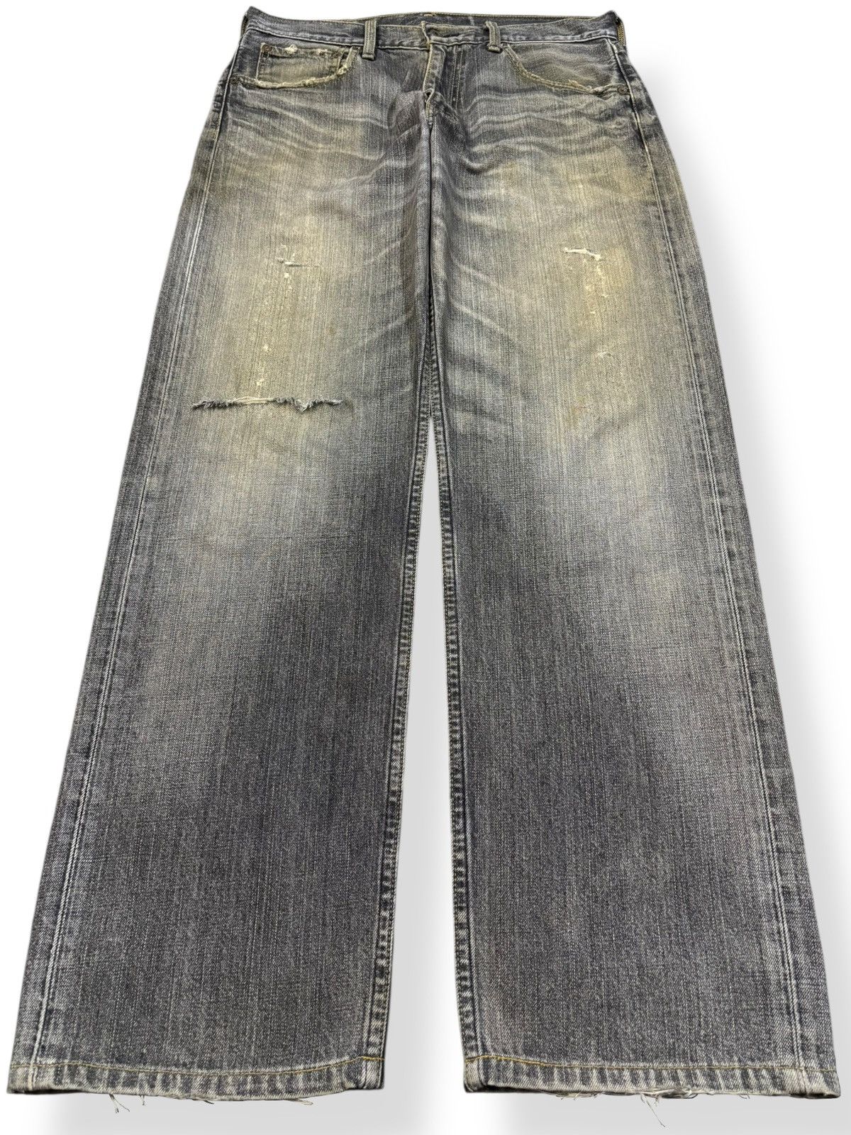 Levi's Vintage Levis 503 Rusty Charcoal Wash Baggy Distressed Jeans Size US 33 - 1 Thumbnail