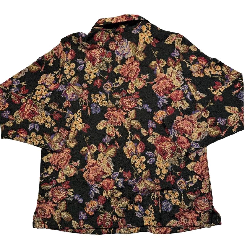 Vintage VINTAGE Mirasol Blouse Women's Large Floral 90s 80s Black Collared Long Sleeve Paisley Bohemian Preppy Glam Mens Womens Girls Boys? Size L / US 10 / IT 46 - 7 Thumbnail