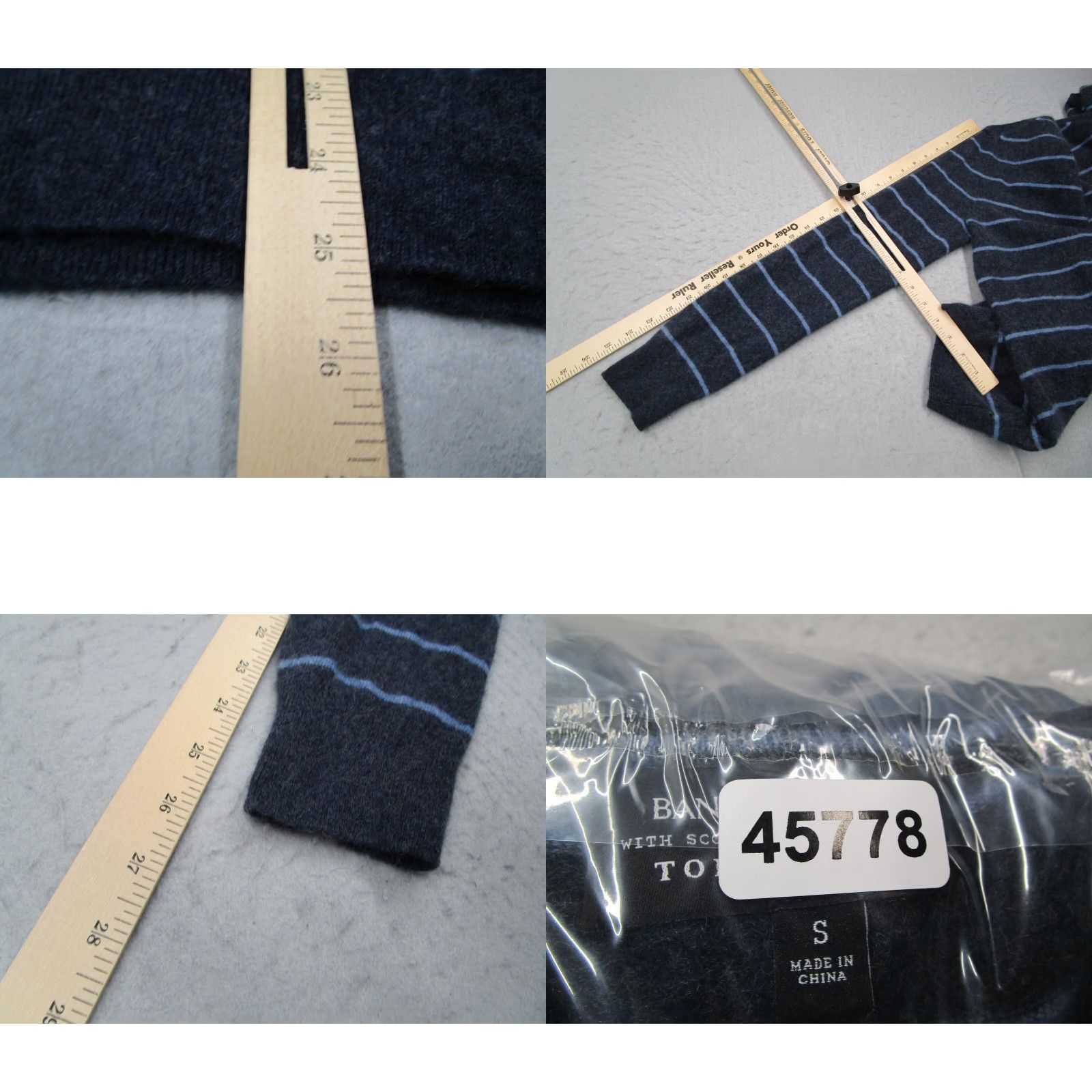 Banana Republic BANANA REPUBLIC Todd & DUNCAN Men Small Blue Striped Long Sleeve Crew Neck Pullover - 100% Cashmere - Knit, Wool, Classic Fit, Sweatery? Size US S / EU 44-46 / 1 - 8 Thumbnail