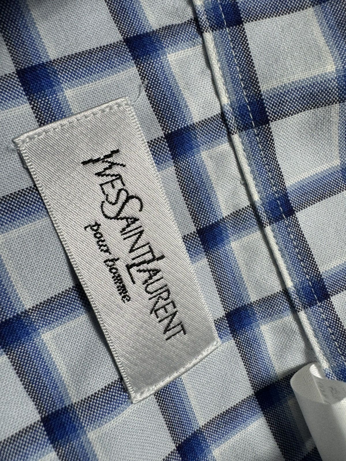 Yves Saint Laurent Yves Saint Laurent YSL Checked Button Up Short Sleeve Shirt Size US L / EU 52-54 / 3 - 10 Thumbnail