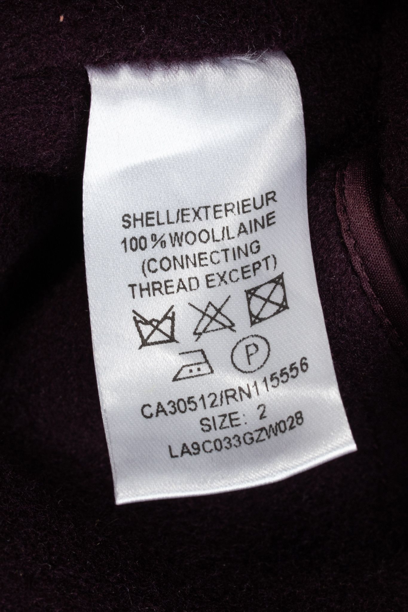 Ports 1961 PORTS Eggplant Double-Face-Wool Belted Coat Size XS / US 0-2 / IT 36-38 - 11 Thumbnail