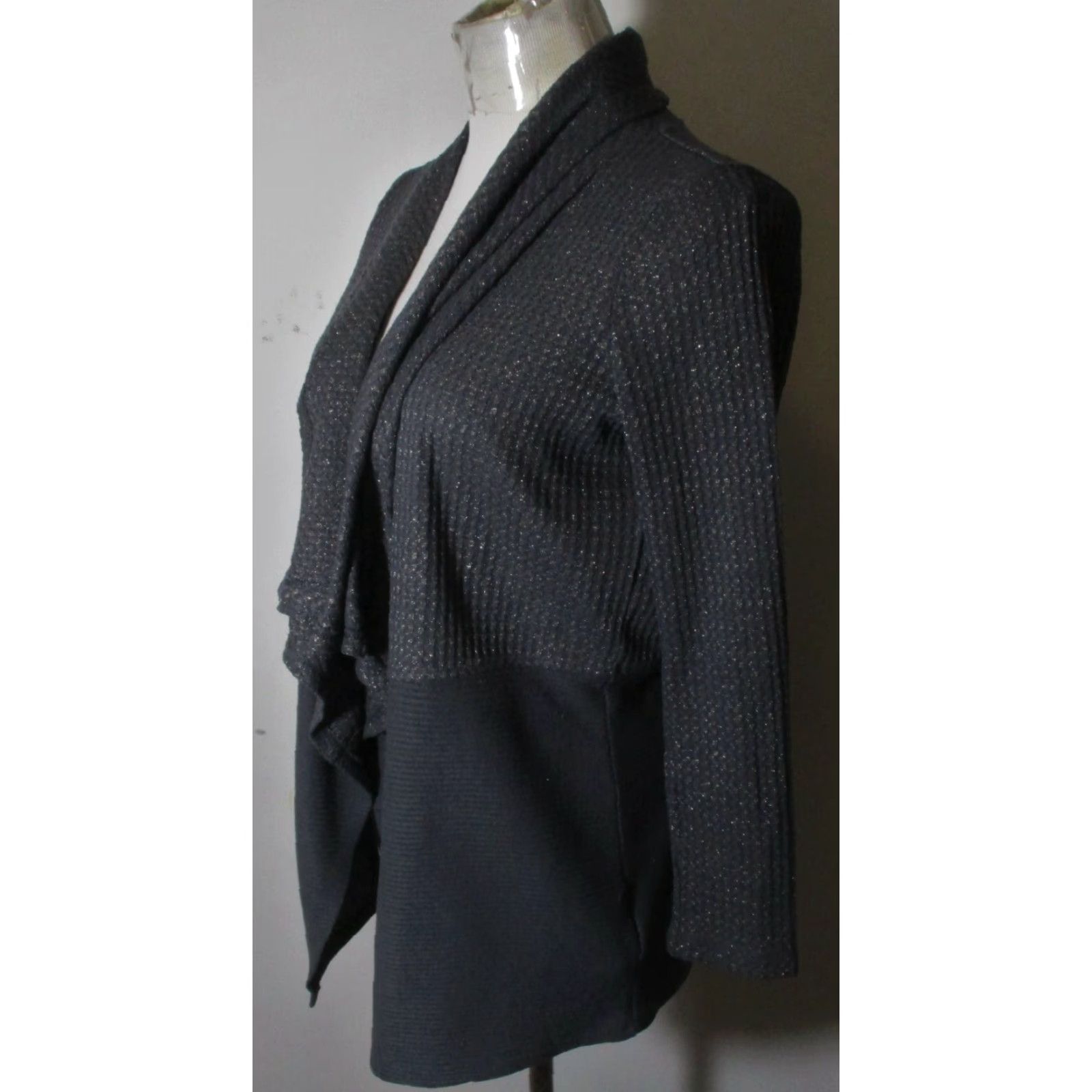 Juicy Couture JUICY COUTURE Cardigan Sweater Gray Metallic Wrap Women's S Casual All Seasons Size S / US 4 / IT 40 - 4 Thumbnail