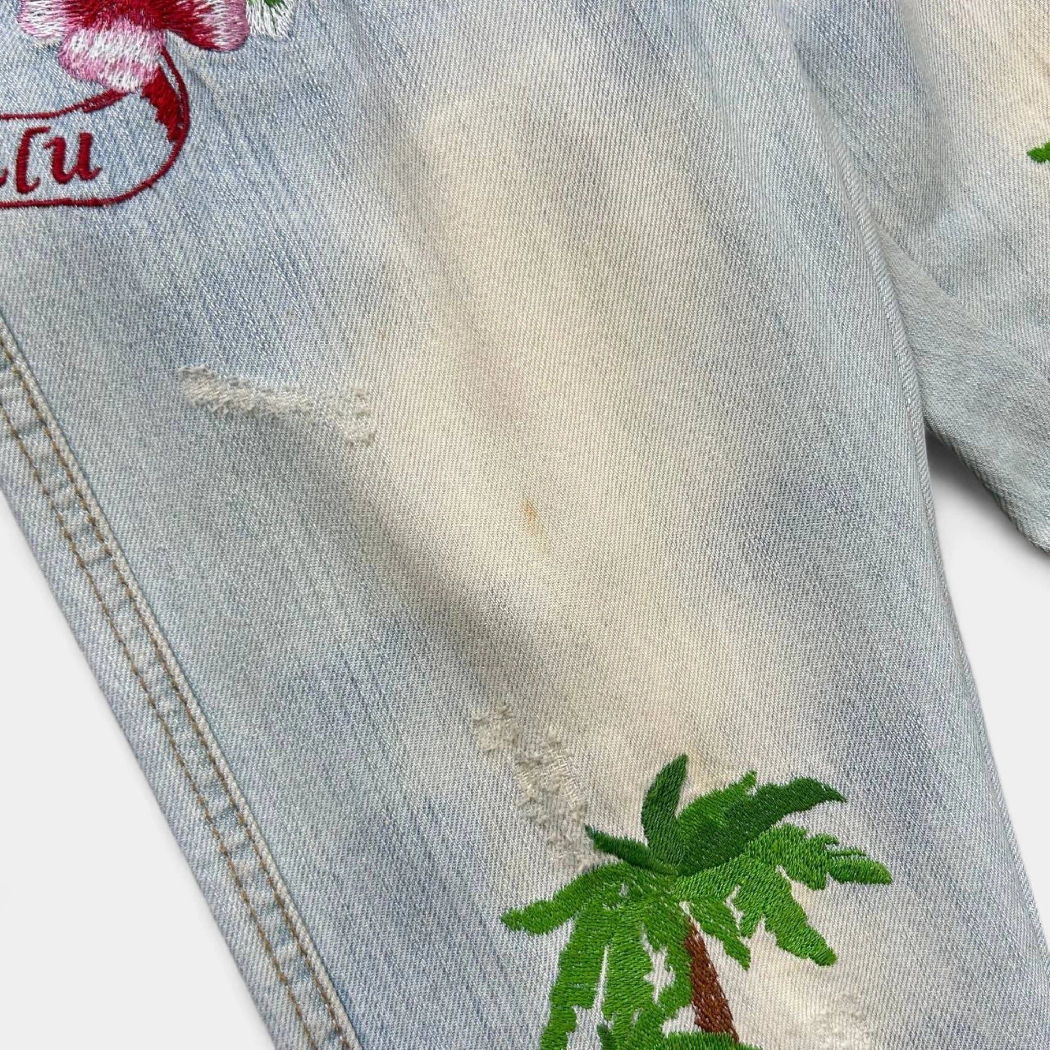 Dolce & Gabbana Dolce & Gabbana SS06 "Honolulu" Embroidered Skinny Jeans Size 28" / US 6 / IT 42 - 8 Thumbnail