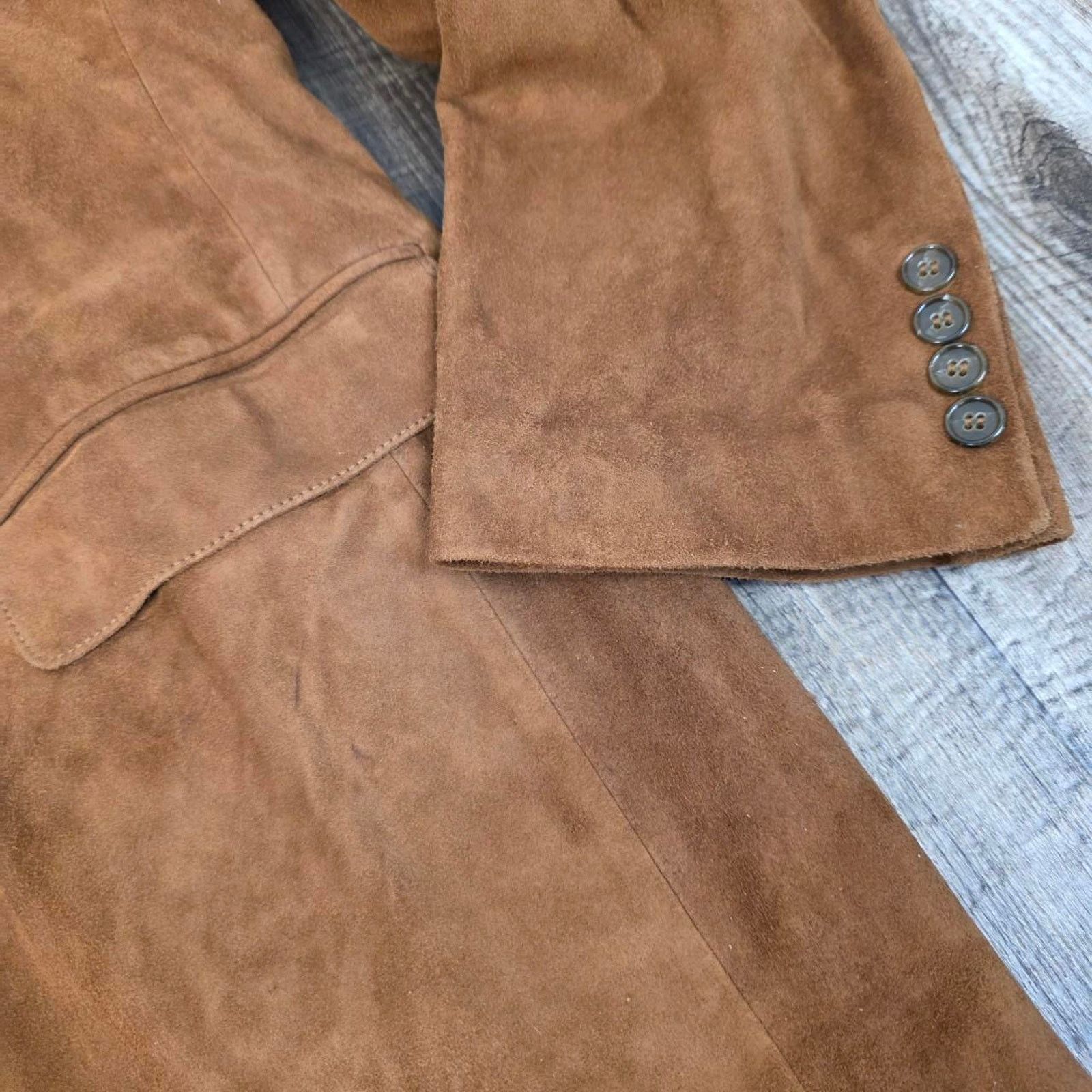 Tasso Elba × Vintage Suede Vintage Leather Blazer Men’s 50 Size 50R - 7 Thumbnail