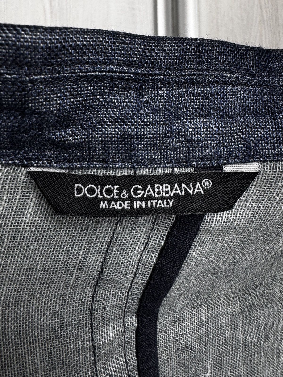 Dolce & Gabbana Dolce & Gabbana blue linen distressed made in Italy blazer Size 36R - 10 Thumbnail