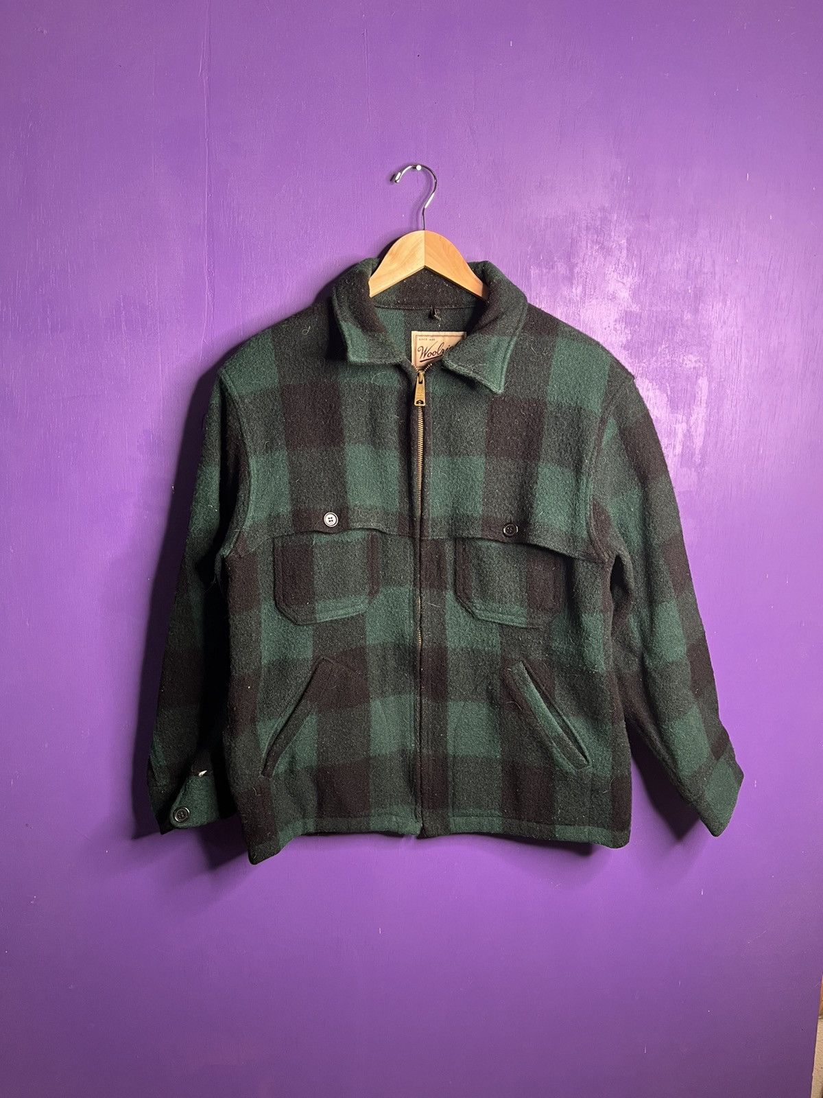 古着 80s USA製 WoolRich オイルド ルック 撥水 コットン