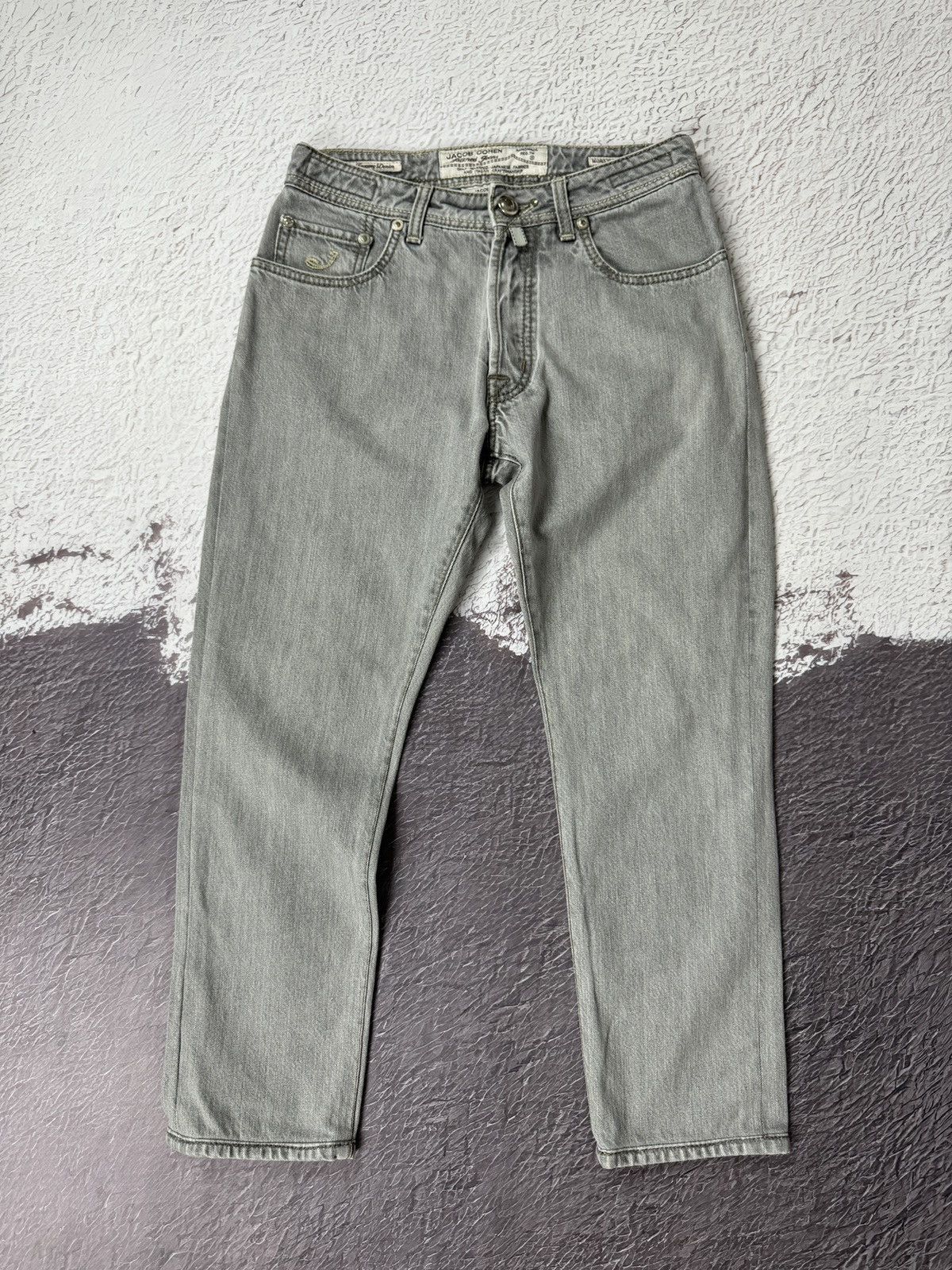 Jacob Cohen Jacob Cohen grey luxury denim handmade Japanese fabric jeans Size US 31 - 3 Thumbnail