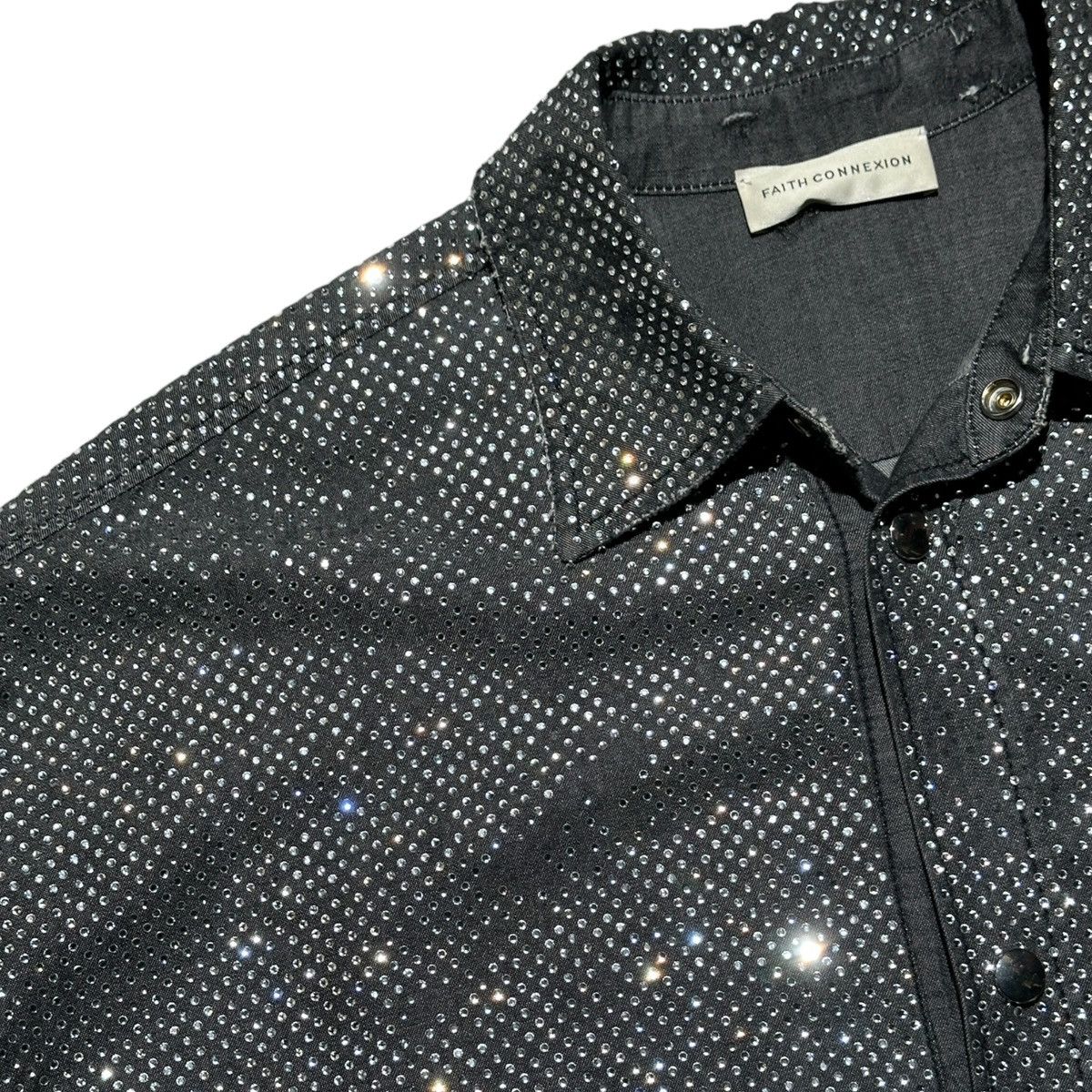 Faith Connexion Oversized crystal embellished denim shirt Size US S / EU 44-46 / 1 - 2 Thumbnail