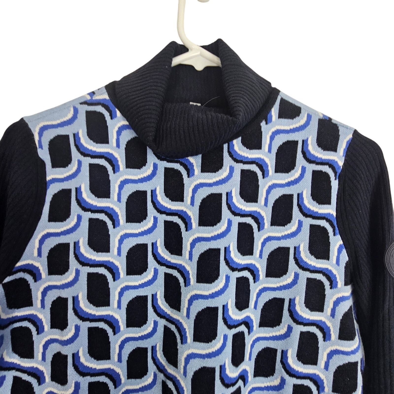 Robert Talbott Talbots Womens Abstract Geometric Turtleneck Sweater PS Size S / US 4 / IT 40 - 3 Thumbnail