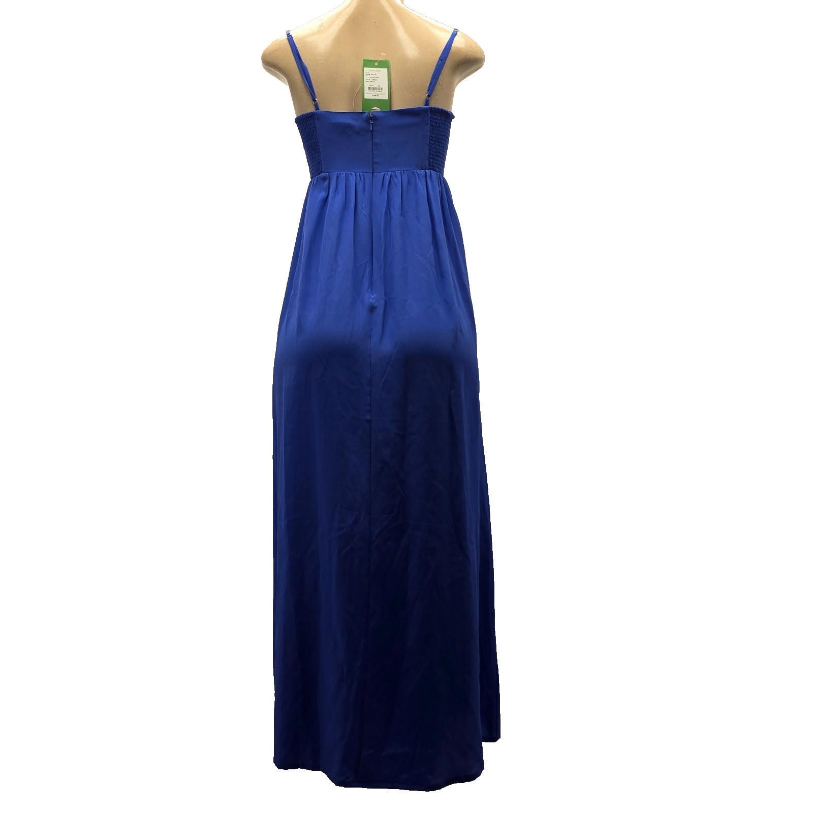 Other NWT Lilly Pulitzer Silk Maxi Dress Blue Gold Size 00 Formal Size XXS / US 00 / IT 34 - 4 Thumbnail