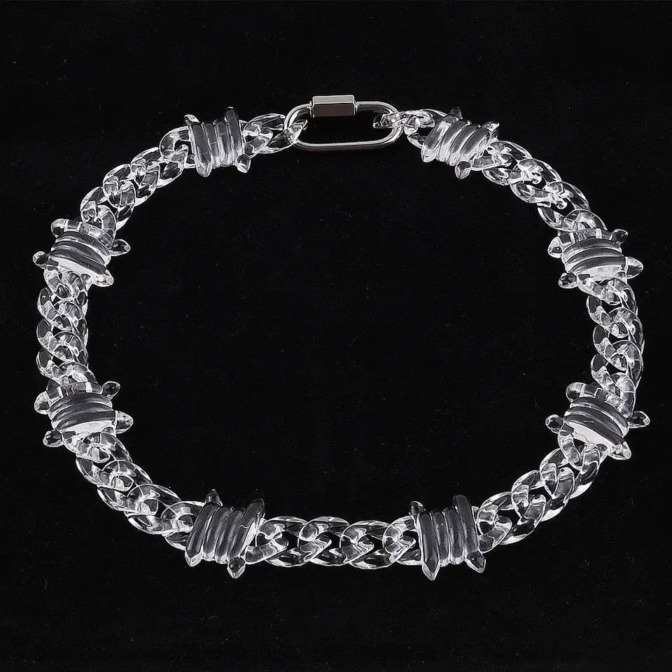 Jewelry FishSheep Rock Punk Transparent Acrylic ThornsChain Necklace Size ONE SIZE - 1 Thumbnail