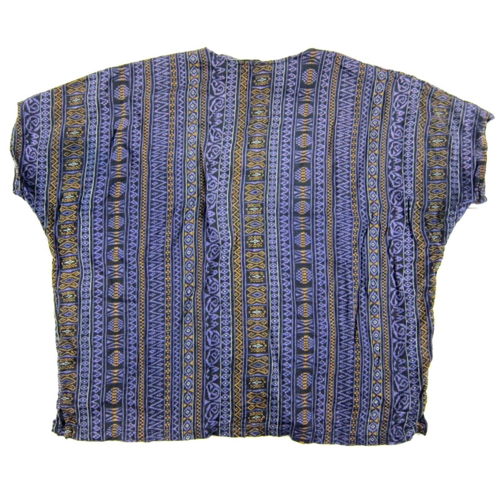 Vintage VINTAGE Yazdi Blouse Shirt Womens S-M Purple Batik Cap Sleeve Button Down 100% Rayon Size S / US 4 / IT 40 - 2 Thumbnail