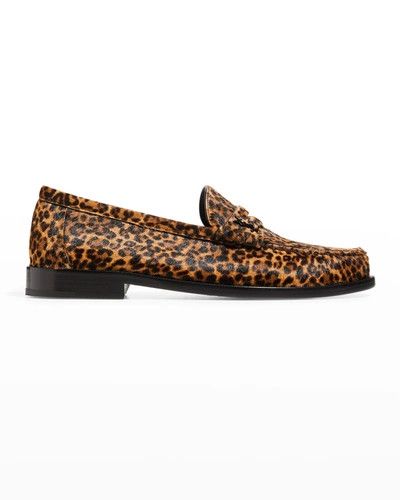Saint Laurent Paris o1bcso1str1224 Le Loafer In Pony Hair Leather in Brown Size US 6.5 / IT 36.5 - 1 Thumbnail