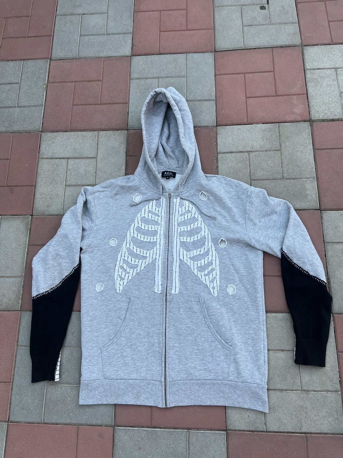 A.P.C. × Vintage A.P.C. Zip Up Hoodie Skeleton Bones Size US M / EU 48-50 / 2 - 1 Thumbnail
