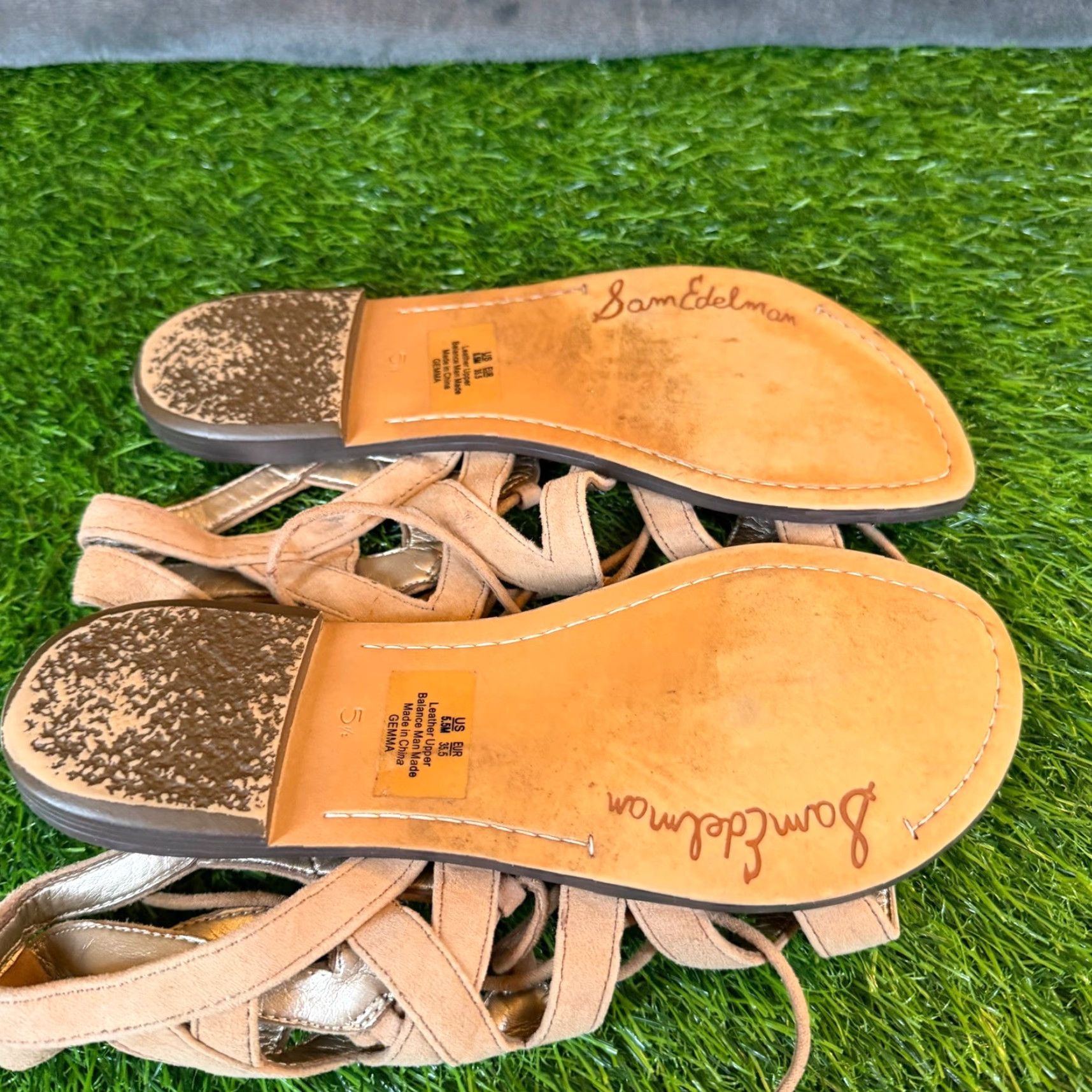 Sam Edelman Sam Edelman Gemma Gladiator Sandals Tan Suede Lace Up Flat Women Size 5.5 Size US 6 / IT 36 - 7 Thumbnail